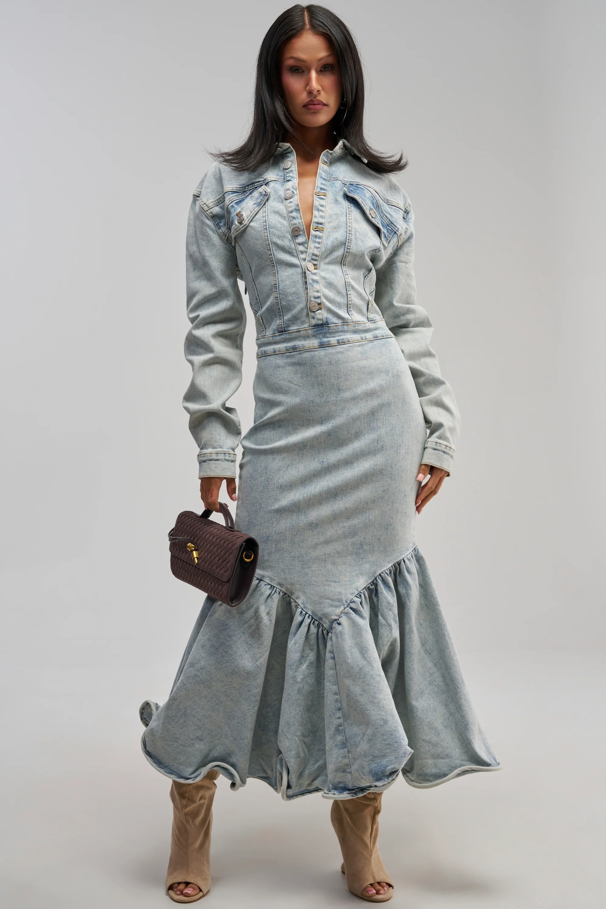 DENIM FOR DAYS MAXI DRESS - Akira Store