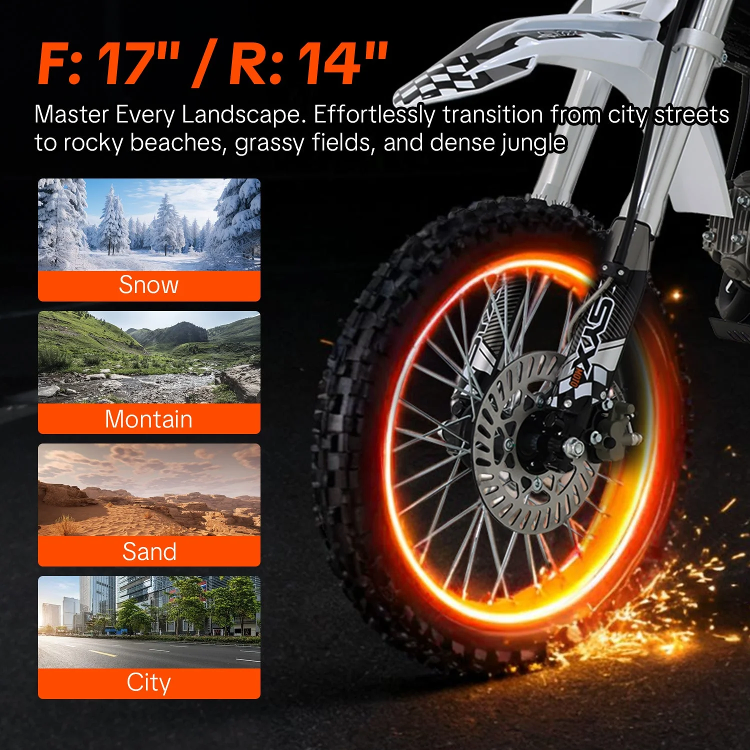 K1 125cc Dirt Bike for Teens Adults, 50 MPH, 123 Mi Range, 4-Speed Manual, Kick/Electric Start, Black(Black) - Image 2