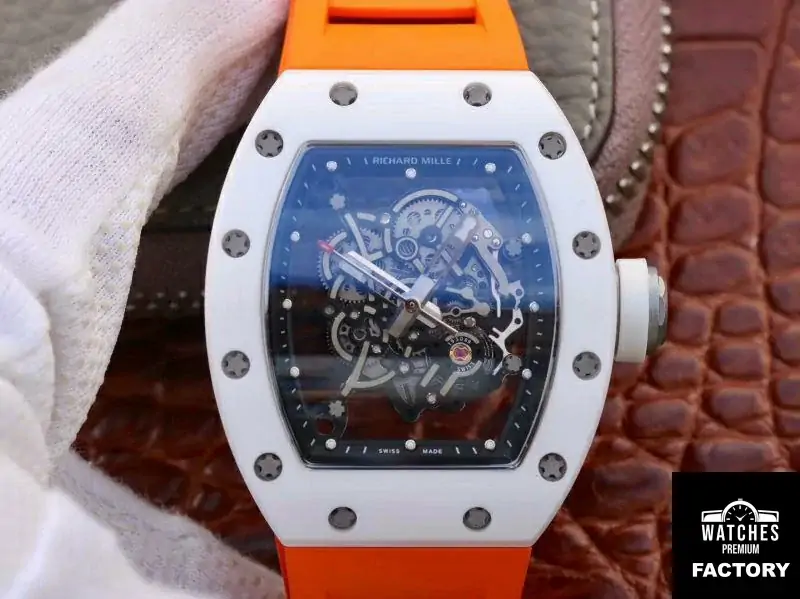 Richard Mille RM055 KV Factory V2 Skeleton Dial Orange Strap
