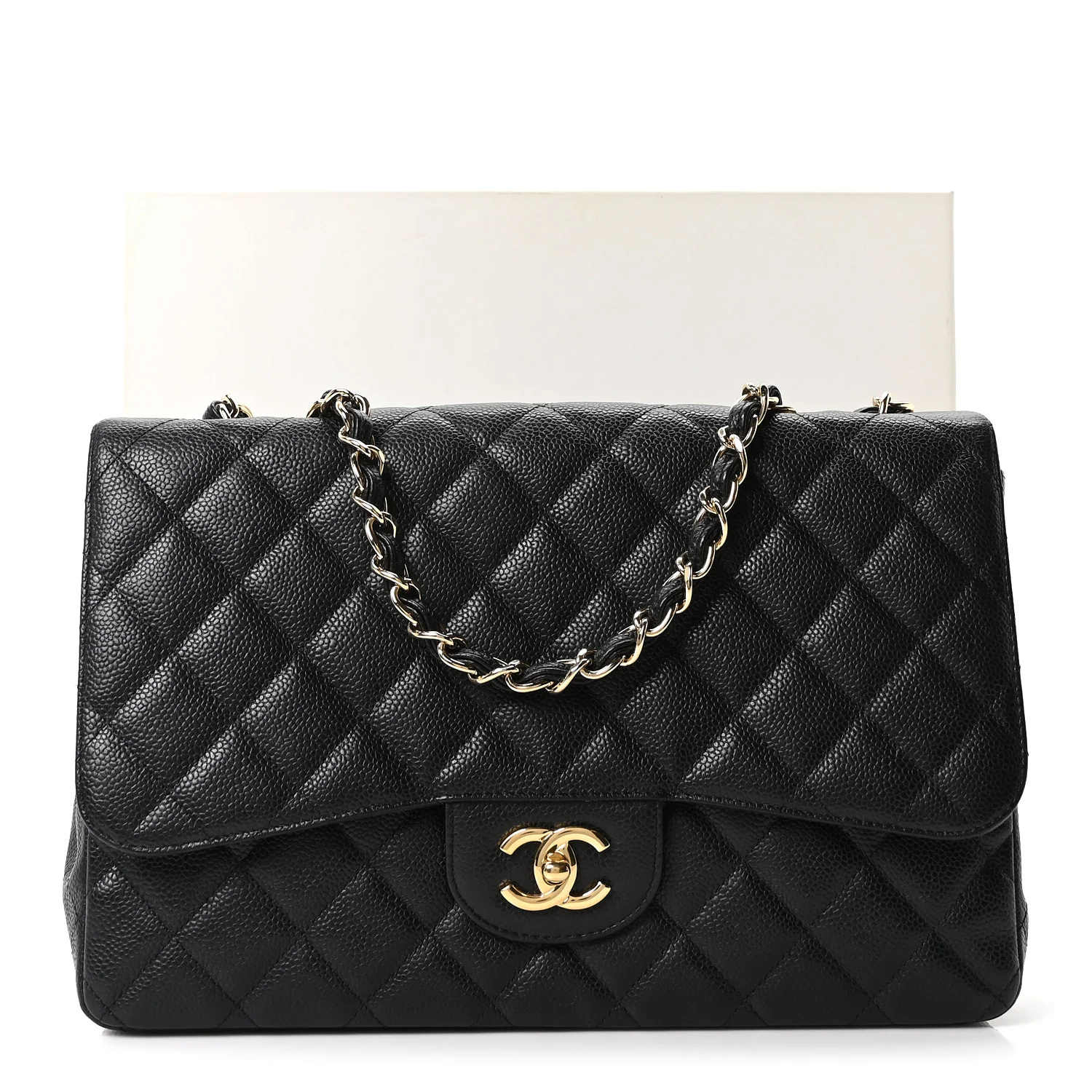 Caviar Quilted Jumbo Single Flap Black