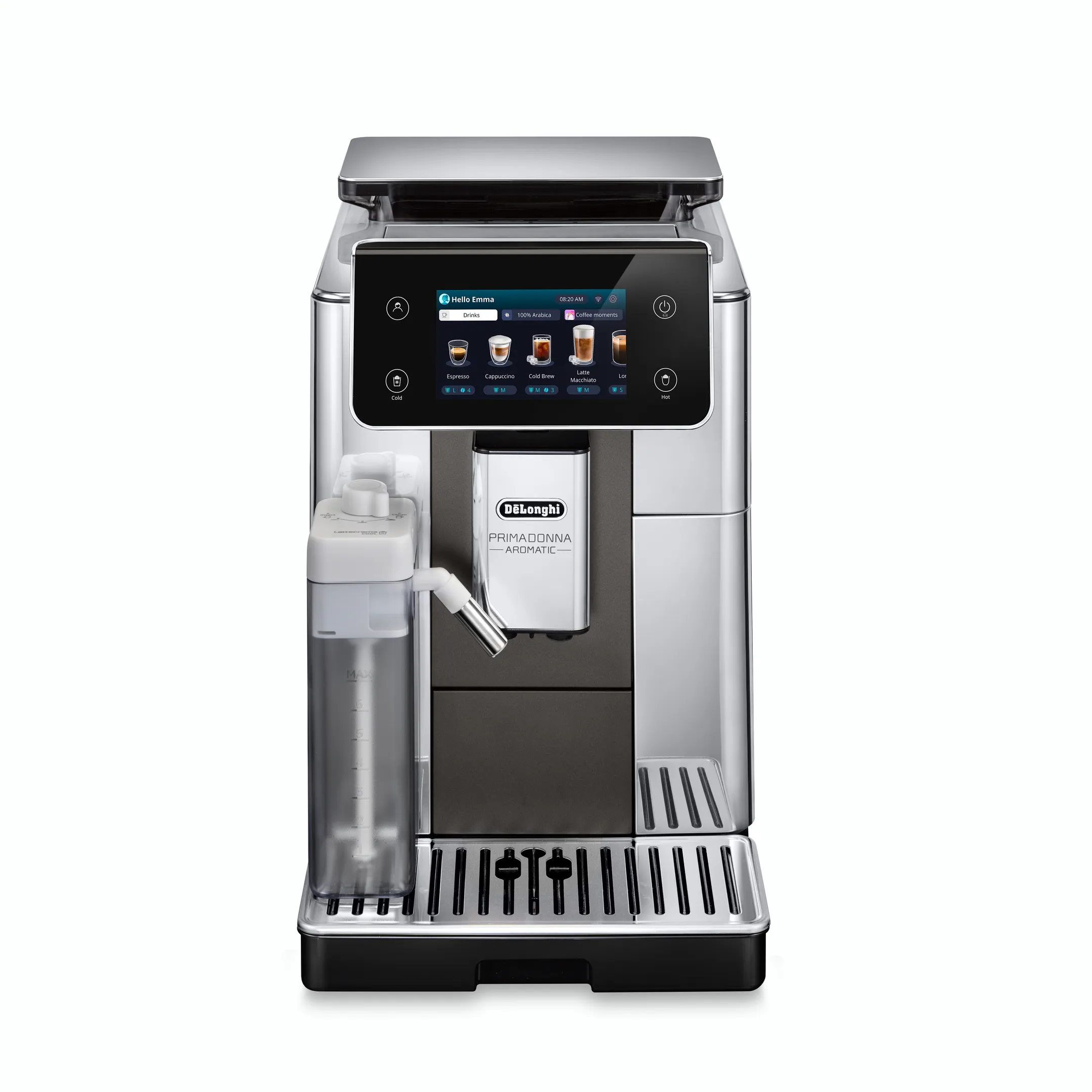 De'Longhi Volautomatische espressomachine PrimaDonna Aromatic + Cold Brew + Melkreservoir ECAM630.75.TSM