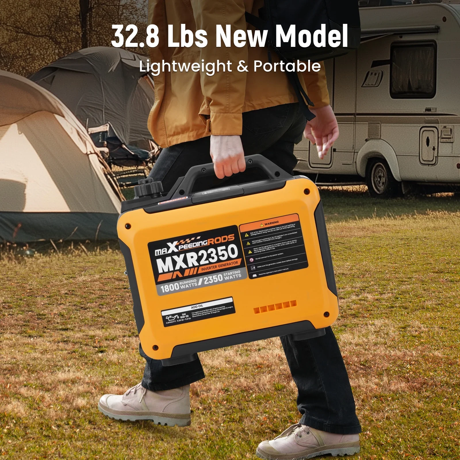 Maxpeedingrods Portable Generator 2350W Lightweight Gasoline Power Equipment 1 Piece for Camping RV, Outdoor Party, Garden Courtyard, Outdoor Wedding