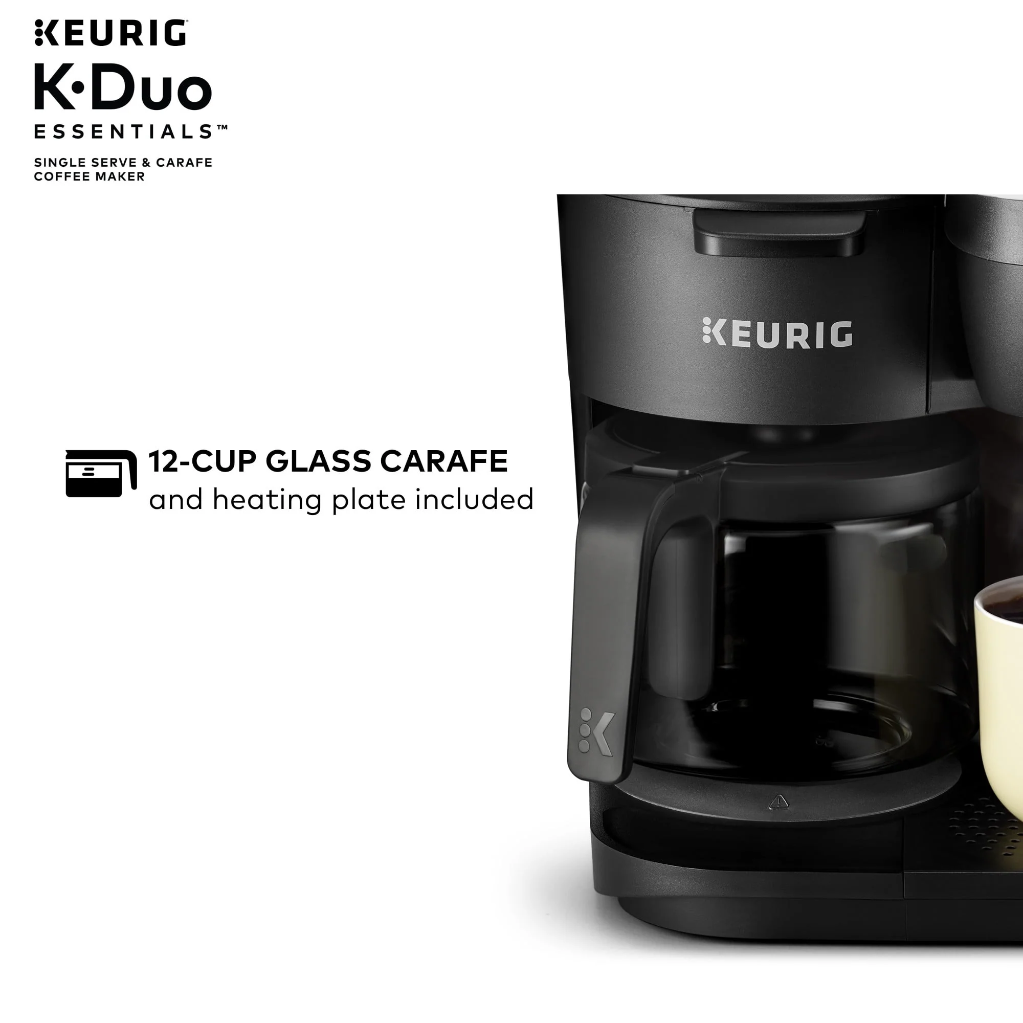 Keurig K - Duo Essentials Black Single - Serve K - Cup Pod Coffee Maker, Black