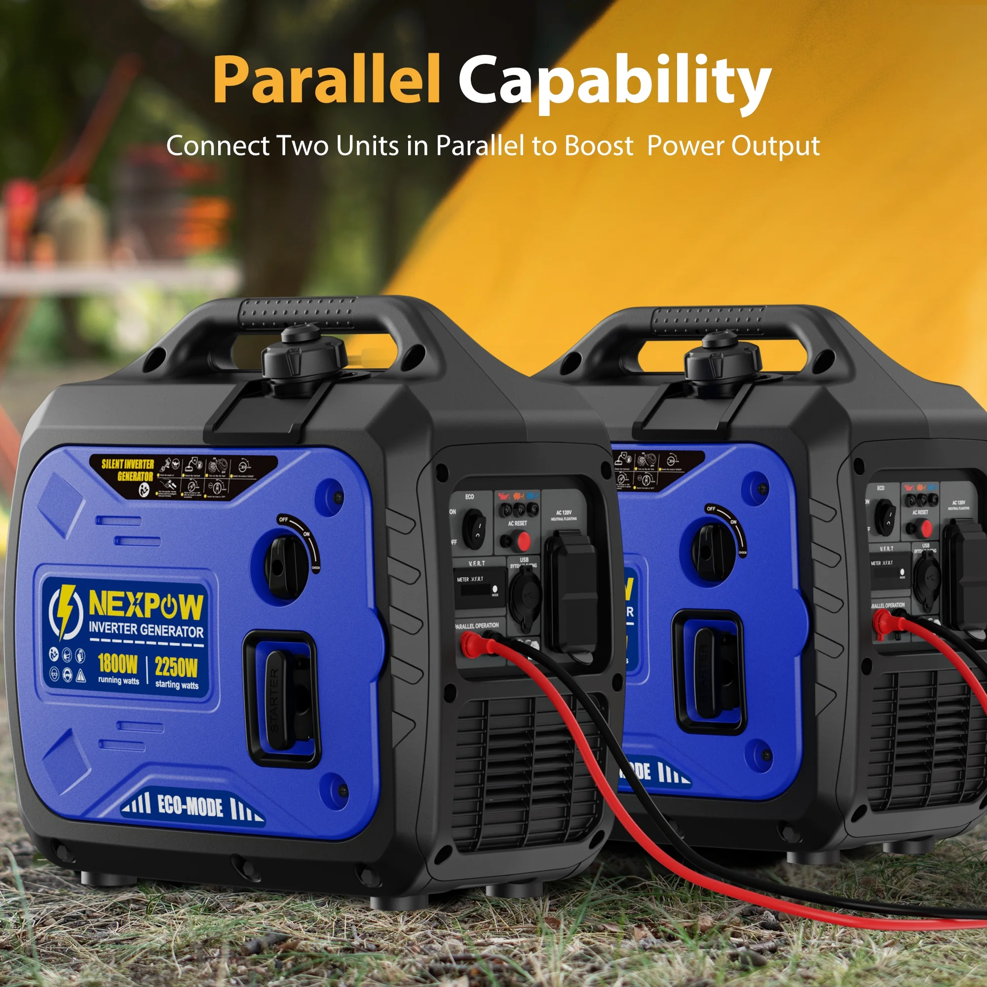 2250W Portable Inverter Generator, Gasoline Power Quiet Lightweight for Backup Home Camping, Eco-Mode Feature, Parallel Capability, EPA Compliant(2250 W) - Image 9