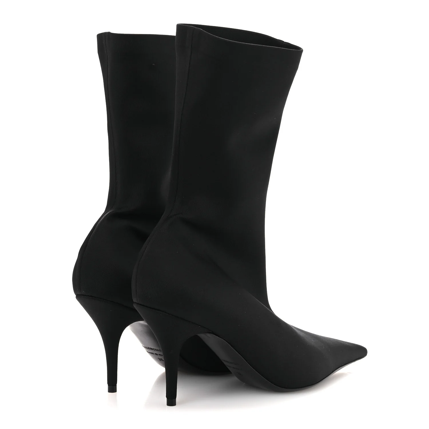 Jersey Crepe Extreme Pointed Toe Knife Booties 36 Black