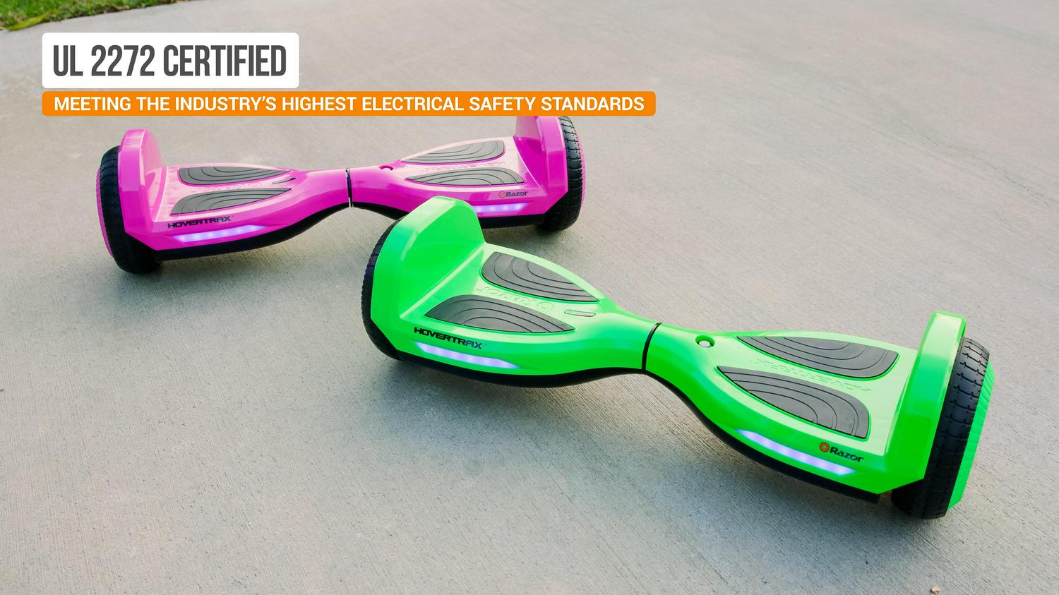 Hovertrax Brights Green with LED Lights UL2272 Certified Hoverboard for Child Age 8+ Image 5