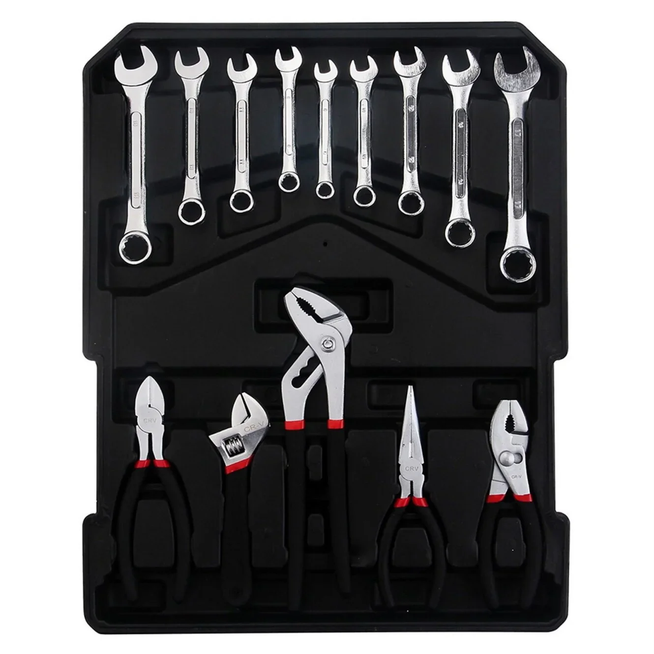 799PCS Aluminum Trolley Case Tool Set, Complete Tool Box Set with Rolling Wheels, Household Hand Tools Kit for Men, Silver