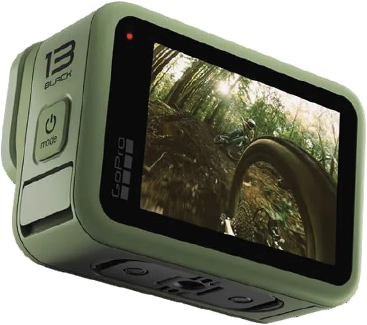 Caméra d'action noire étanche avec vidéo 5,3K60, photo 27 MP + compatible avec les objectifs de la série HB