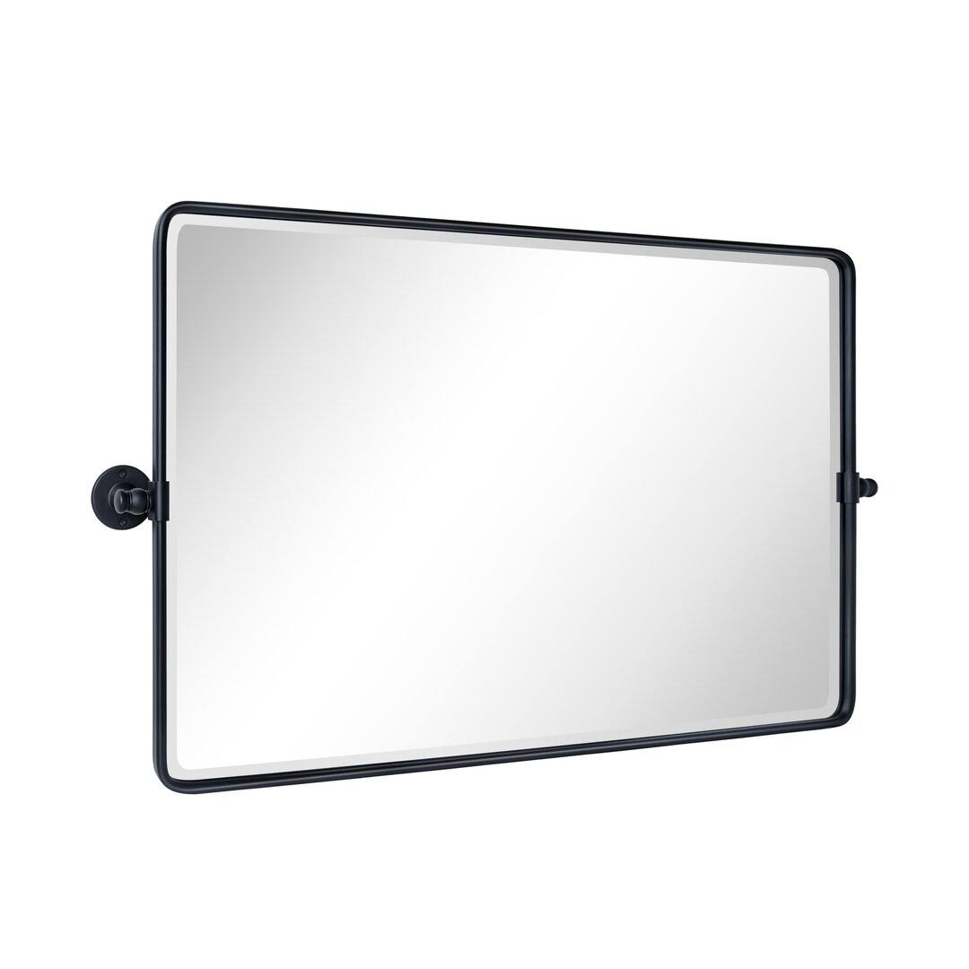Lutalo Beveled Bathroom / Vanity Mirror Mercer41 Finish: Matte Black, Size: 24