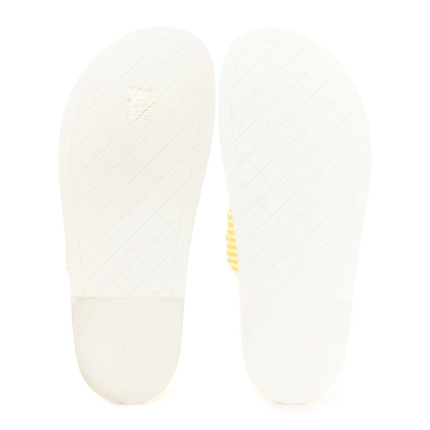 Printed Calfskin Velcro Dad Flat Mules 40 White Yellow