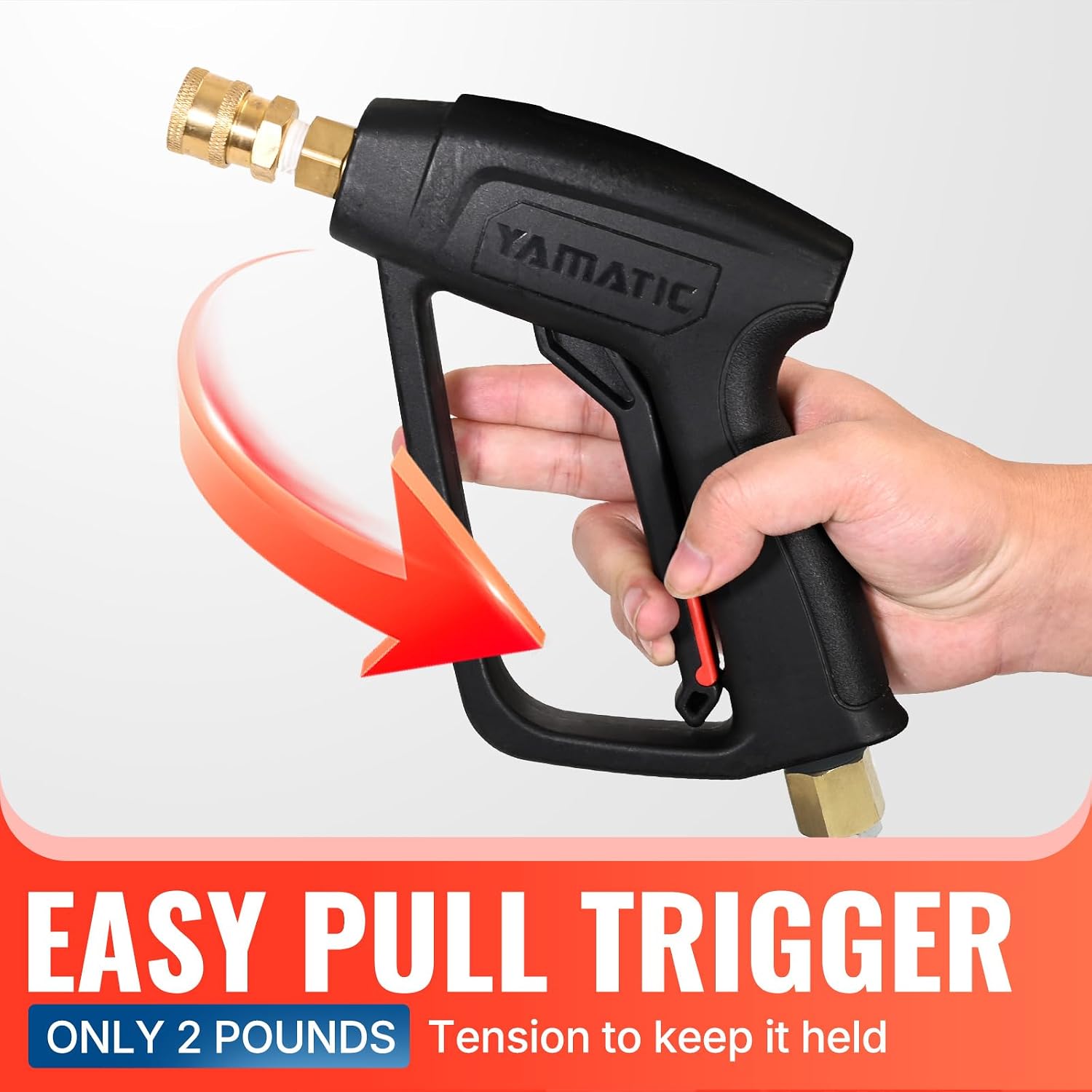 YAMATIC Pressure Washer Gun and 50 FT Rubber Hose Kit with Extension Wand