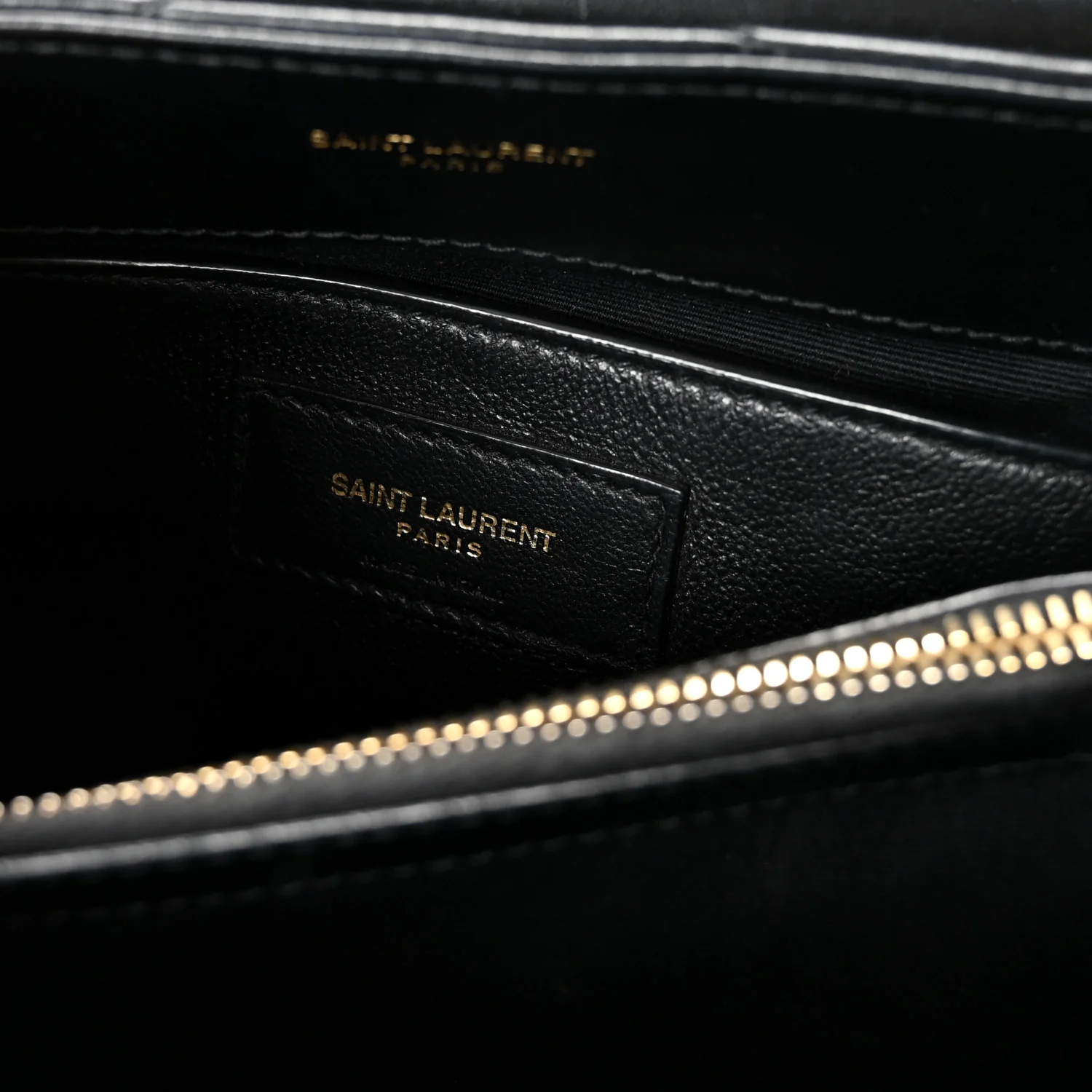 Calfskin Y Quilted Monogram Small Loulou Chain Satchel Black
