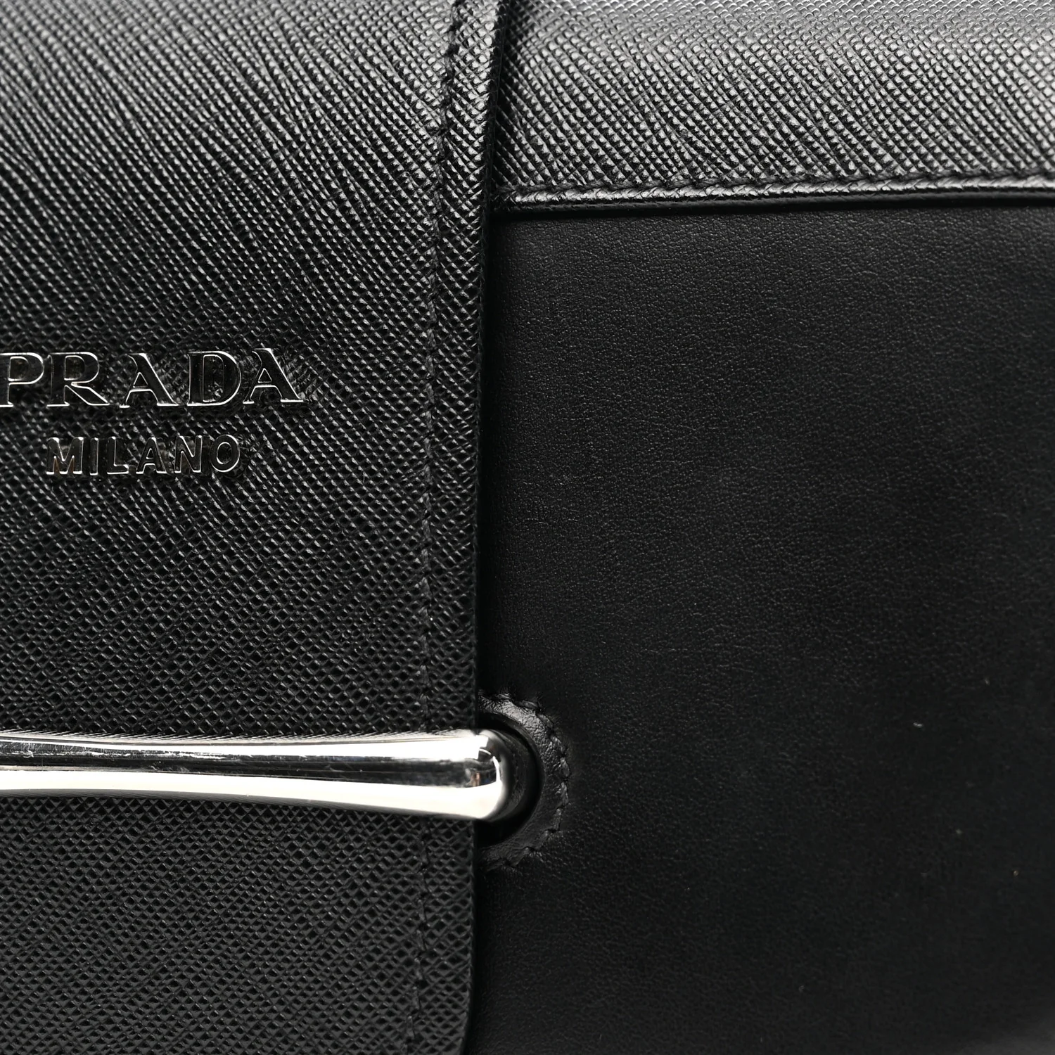City Calfskin Saffiano Sidonie Shoulder Bag Black