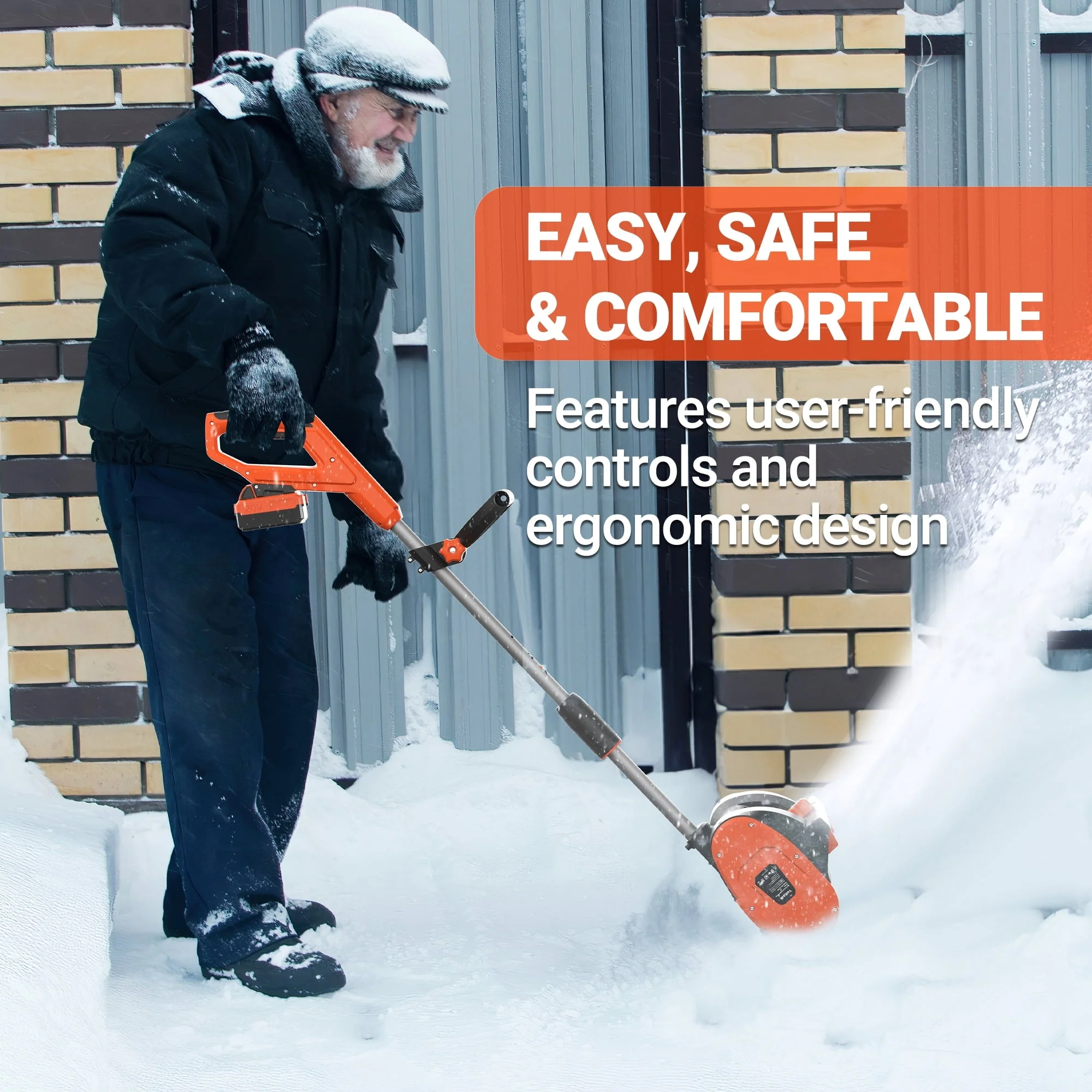 20V 12-Inch Cordless Snow Shovel with Directional Plate, Battery Quick Charger Included - Image 4