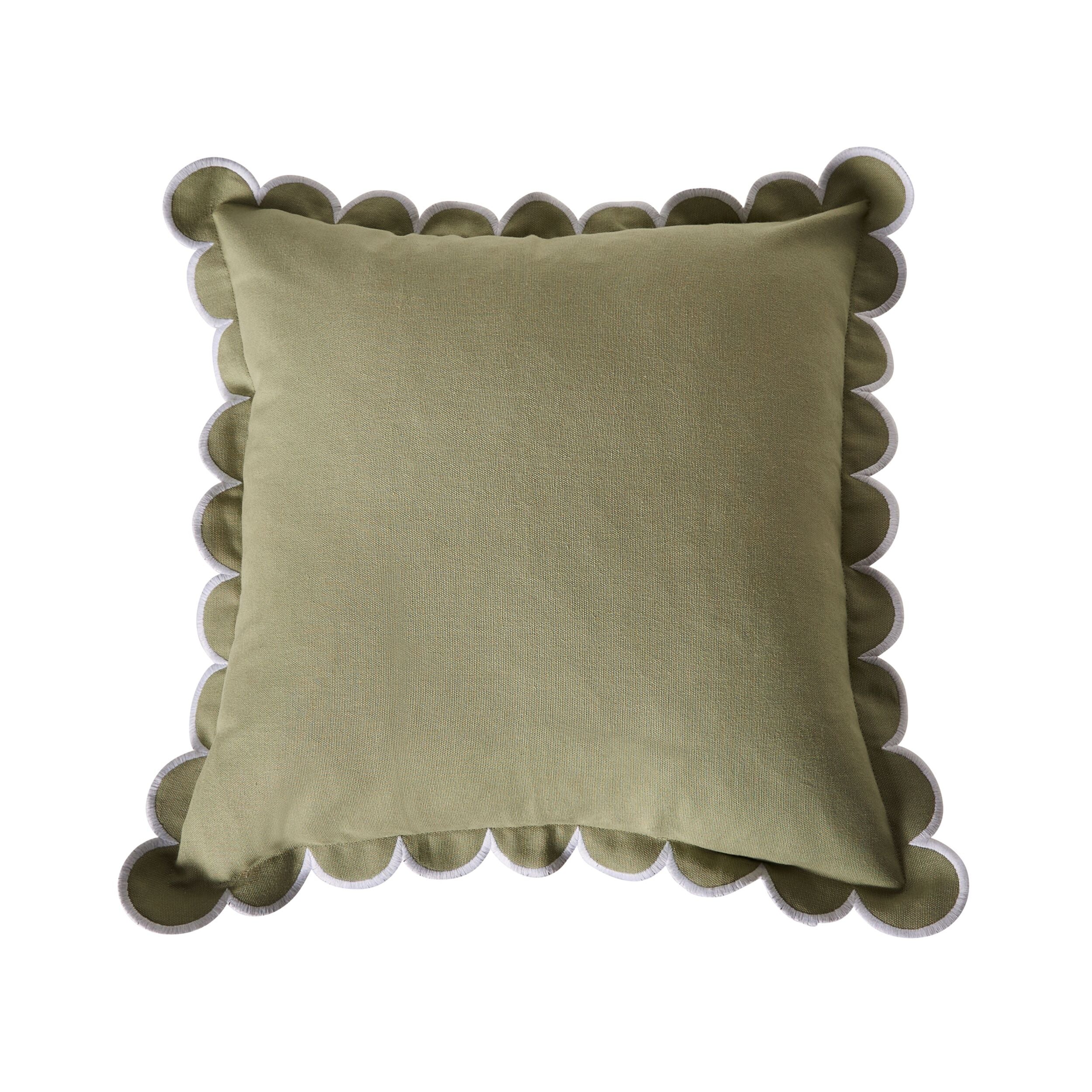 Aerin Scallop Cushion Khaki 45cm