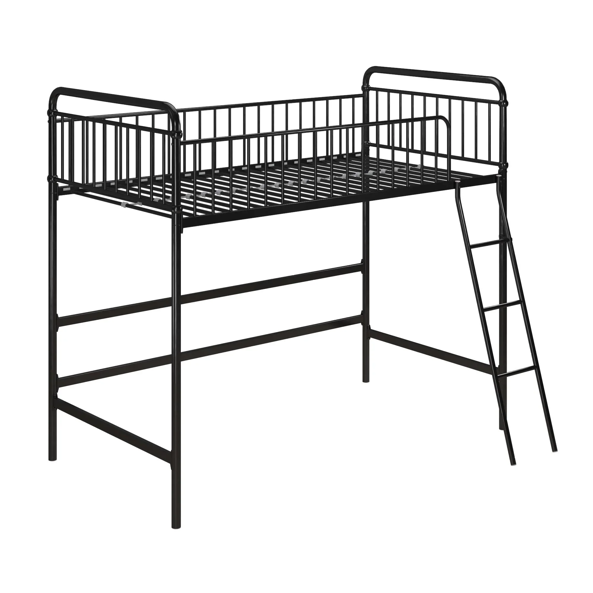 Better Homes & Gardens Kelsey Twin Metal Loft Bed, Black