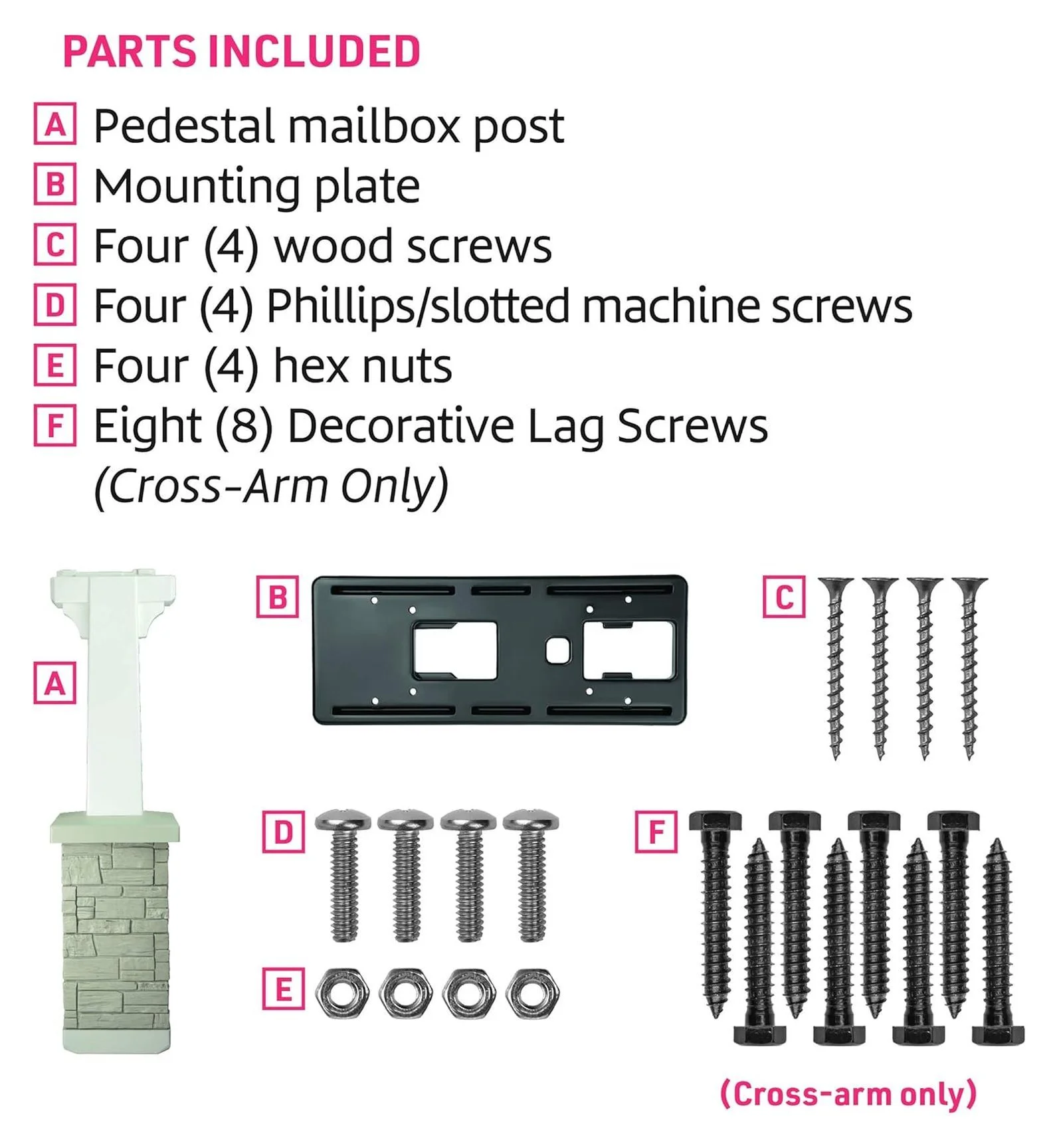 Premium Mailbox Post Set Cross - Arm Classic Coffee