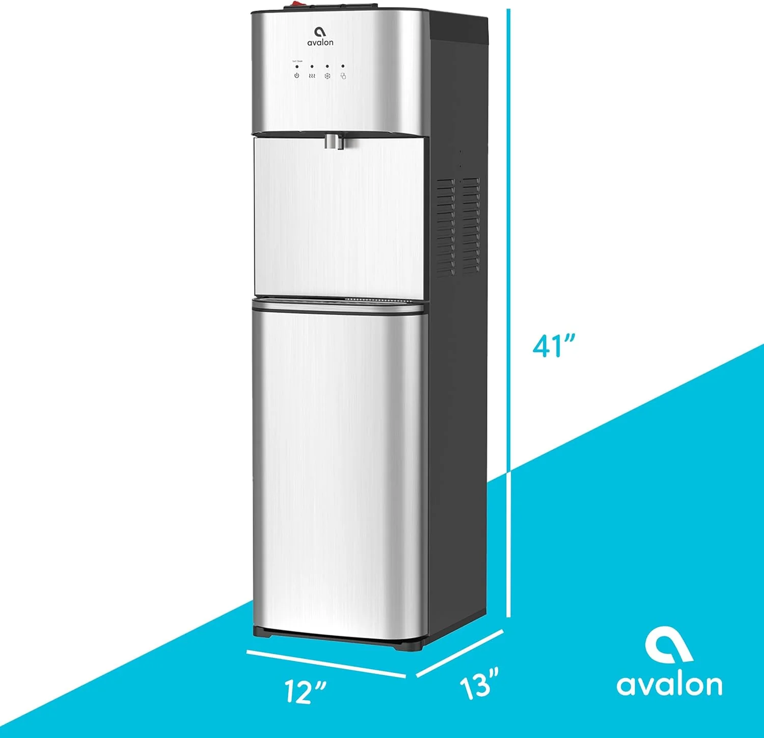Fontaine à eau autonettoyante en édition limitée - 3 réglages de température - eau chaude, froide et ambiante, construction durable en acier inoxydable, chargement par le bas.