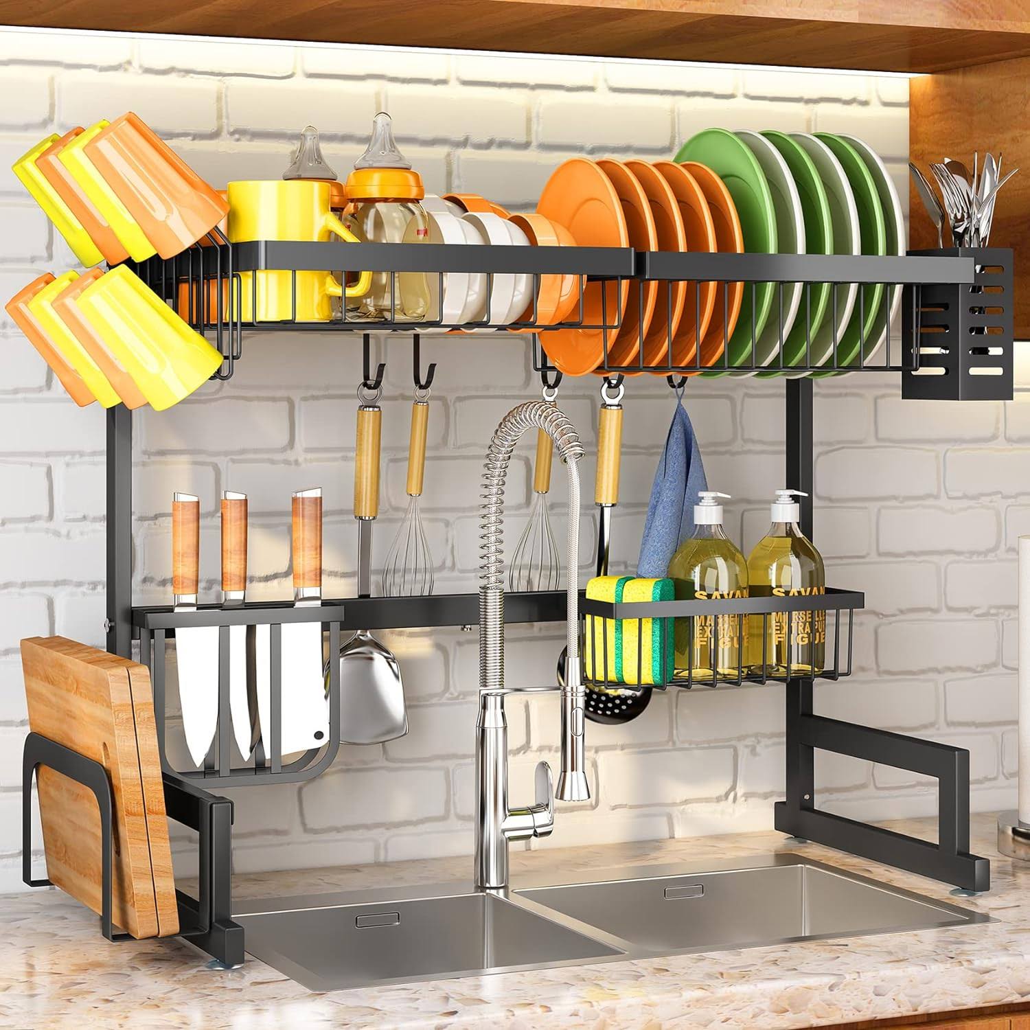 SNTD Over The Sink Dish Drying Rack, Adjustable (26.8