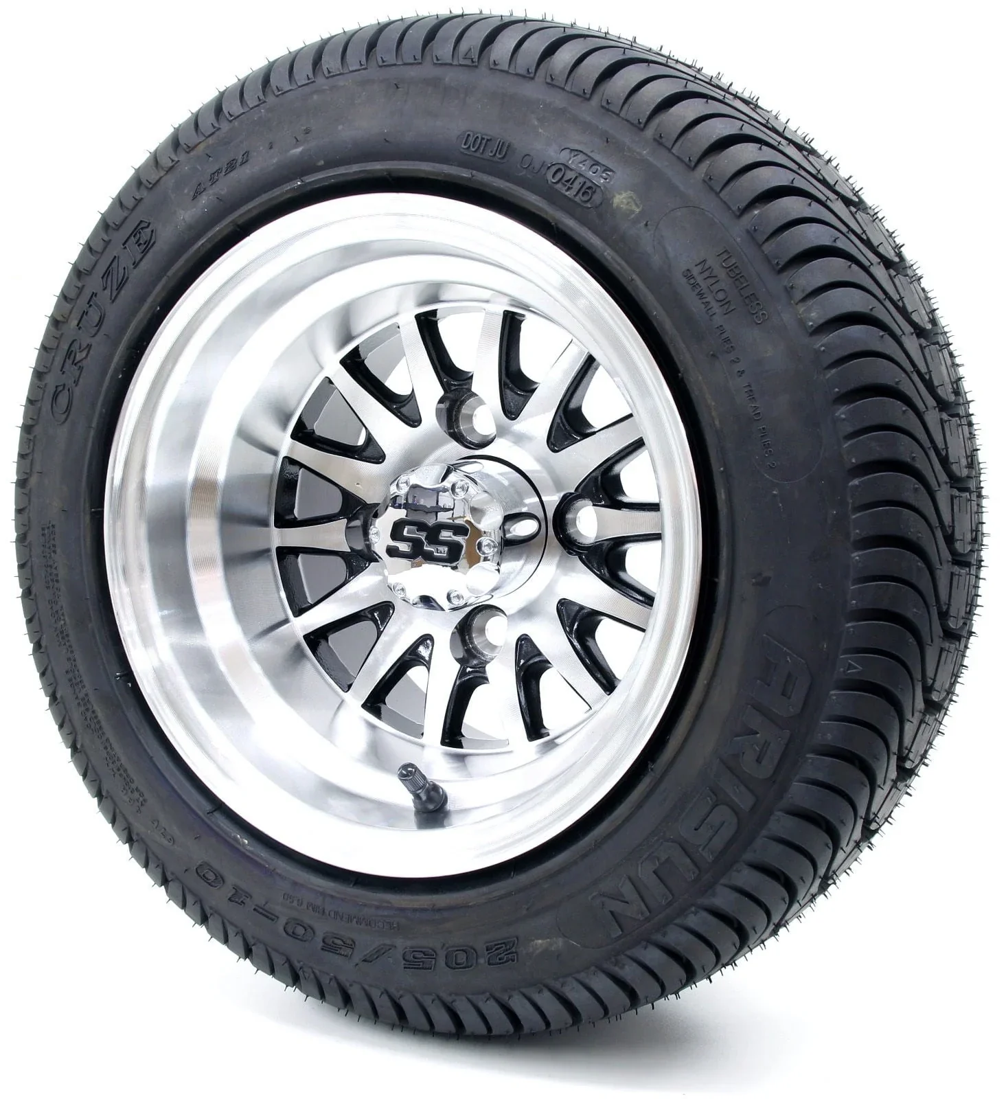 Golf Cart Wheels and Tires - 10" Medusa SS & (205/50 - 10 or 205/65 - 10) - Set of 4