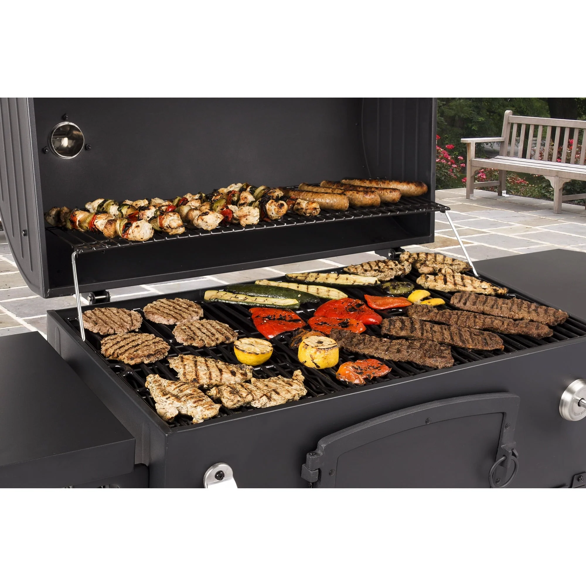 X Large Heavy Duty Charcoal Grill 32 in W 816 sq in of Cooking Area Black Image 3