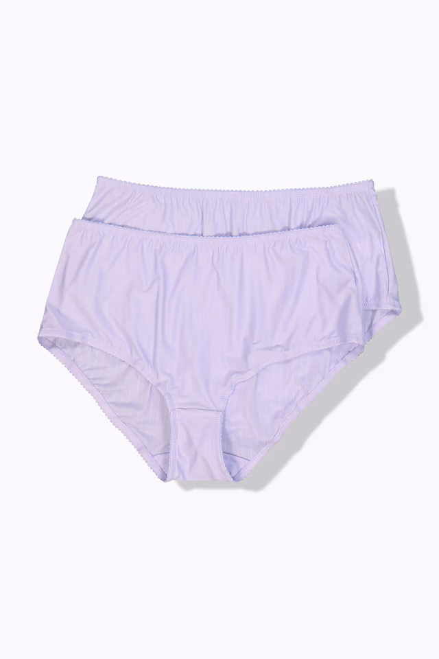 2 Pack of Stretch Microfiber Brief Panties - Pinstripe