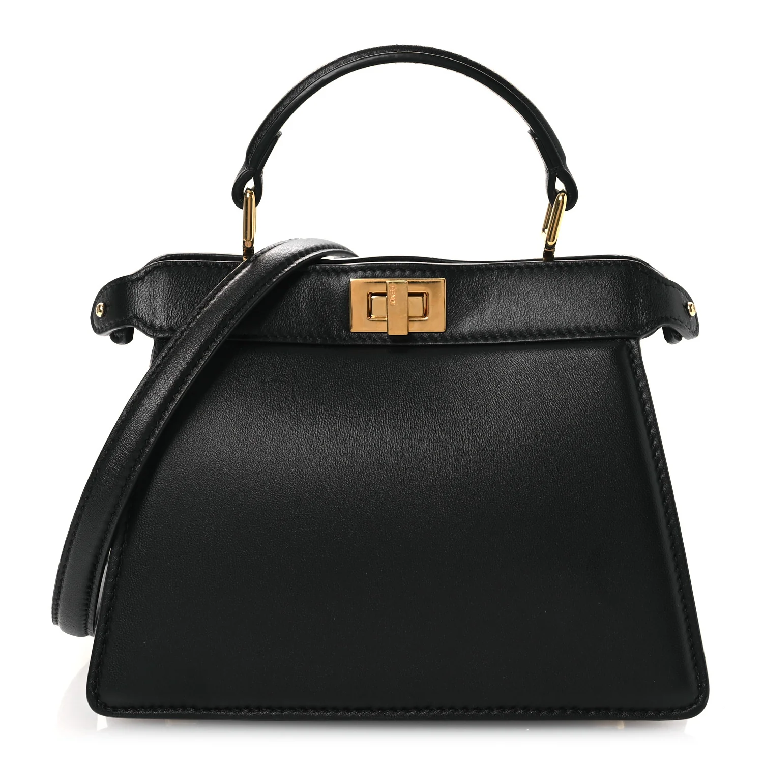 Shiny Nappa Petite Peekaboo I SEE U Satchel Black