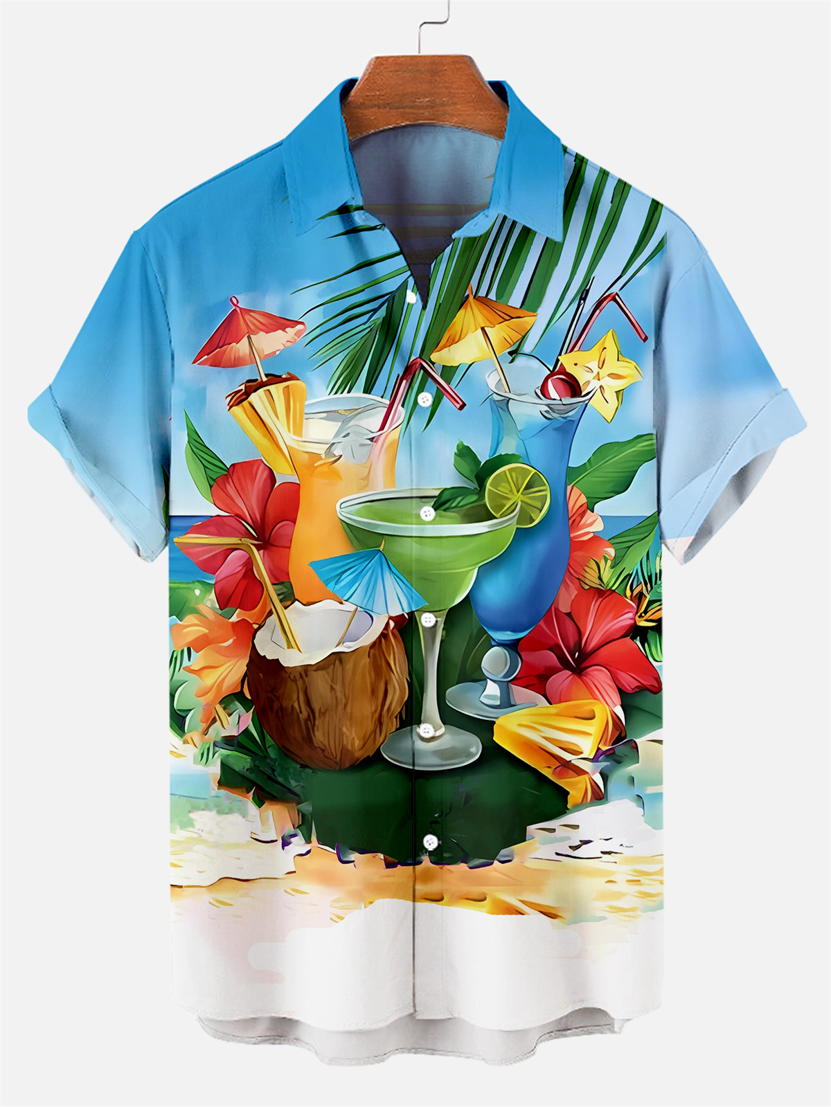 Ensemble trois pièces Suitmens pour homme, chemise hawaïenne Tiki, réf. 047