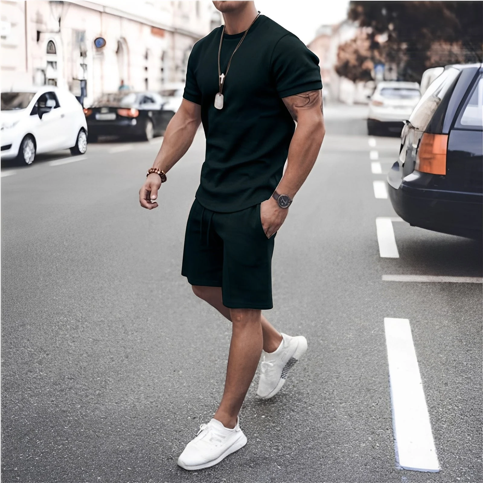 Stevie - Ensemble Deux Pièces Homme - pour Tenue de Loisirs Décontractée