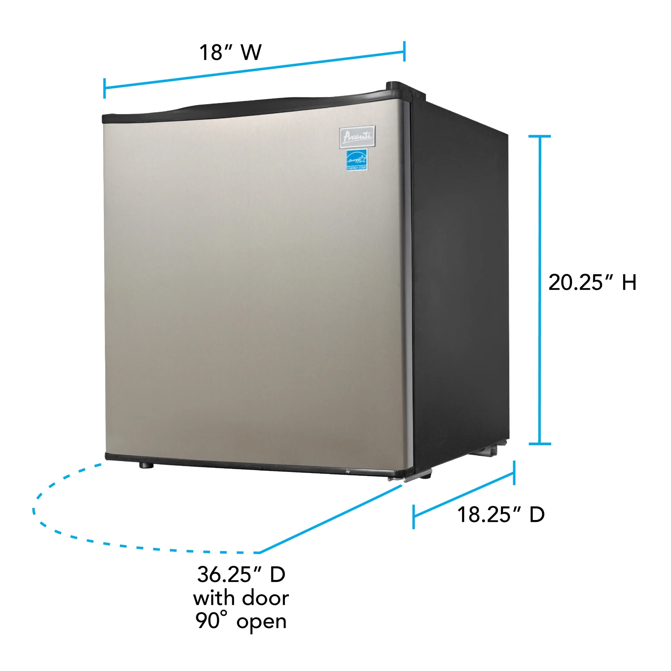 1.7?cu. ft.?Compact Refrigerator, in Stainless Steel (AR17T3S)(Black/Stainless Steel) - Image 2