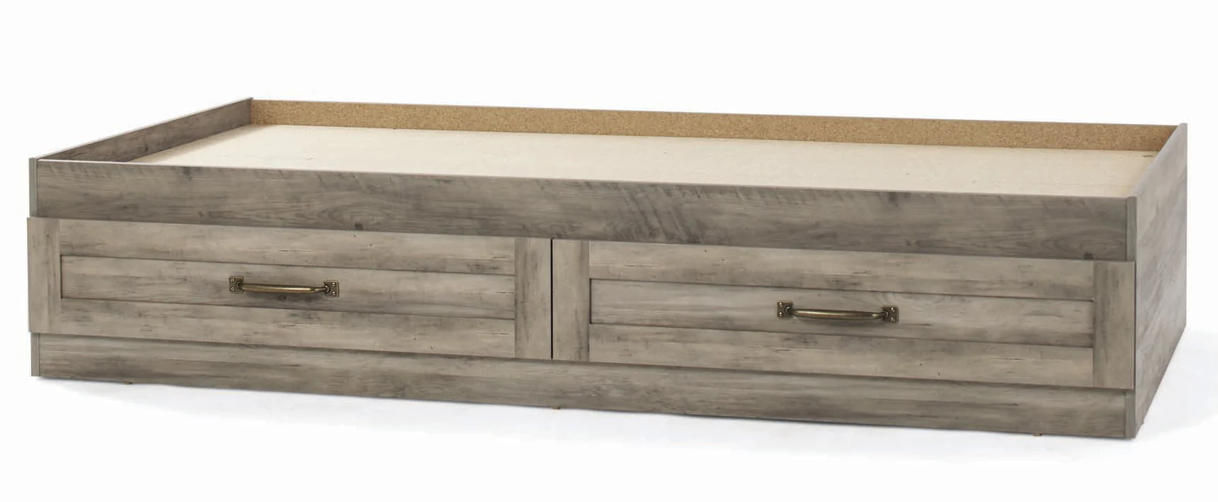 Modern Farmhouse Platform 2 Drawer Storage Bed, Twin, Rustic Gray Image 3