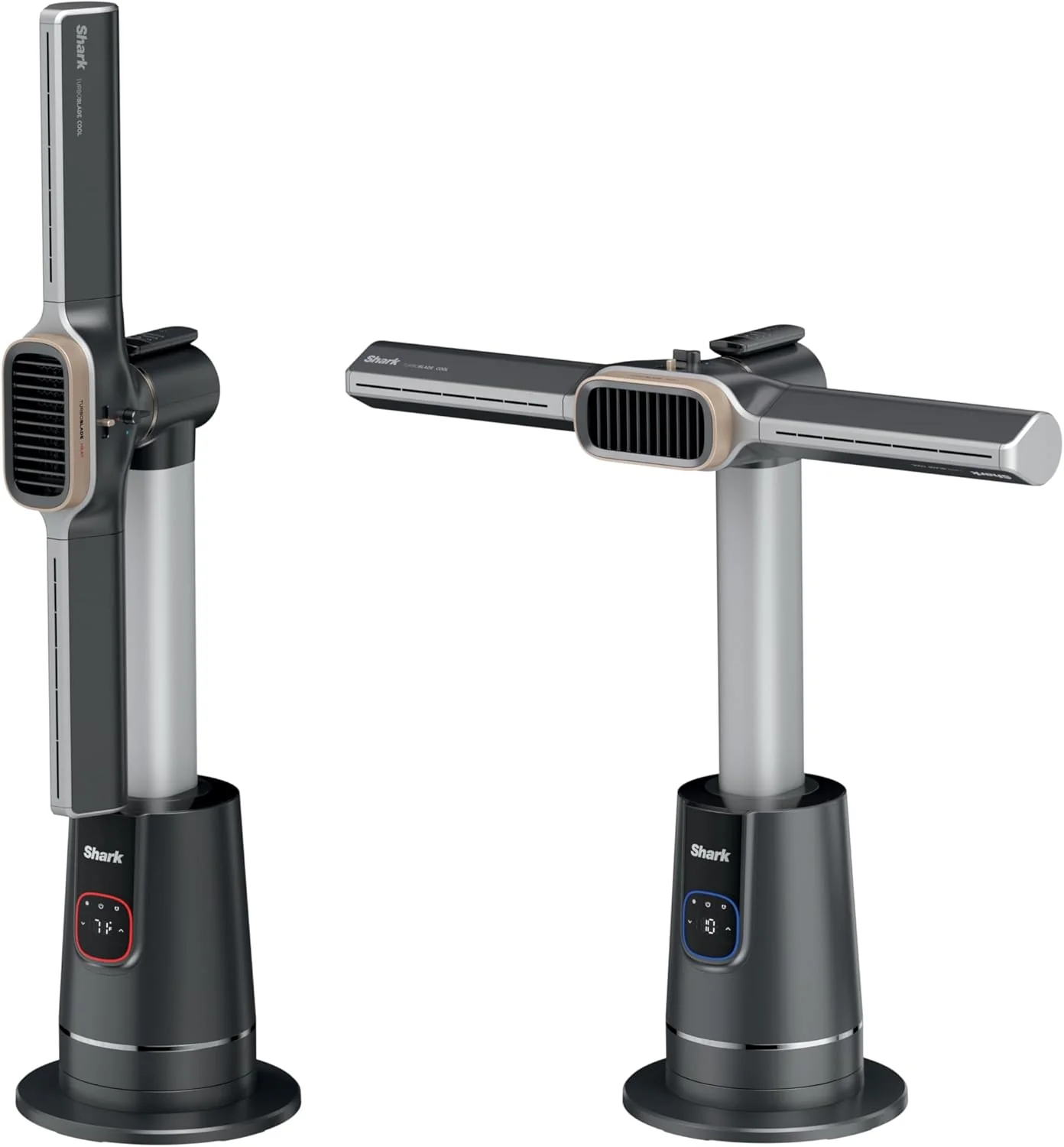 Ventilateur tour sans pales et chauffage d'appoint 2 en 1 Shark TurboBlade Cool + Heat pour une utilisation intérieure personnalisable toute l'année : chambre, salon et bureau | Refroidissement puissant et chauffage rapide, couleur anthracite, TH202