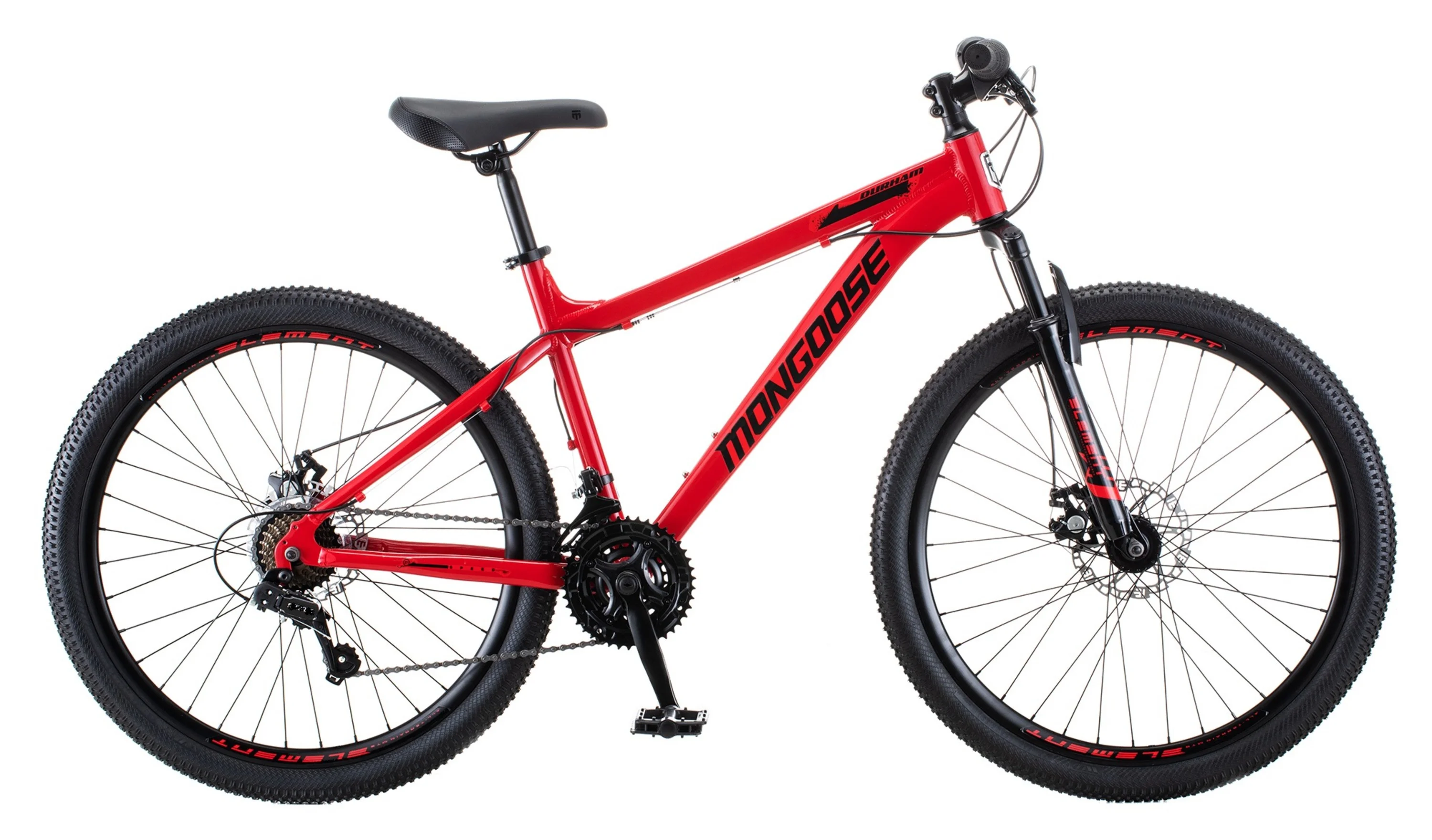 26 in  Durham Unisex Mountain Bike, Red and Black, 21 Speeds