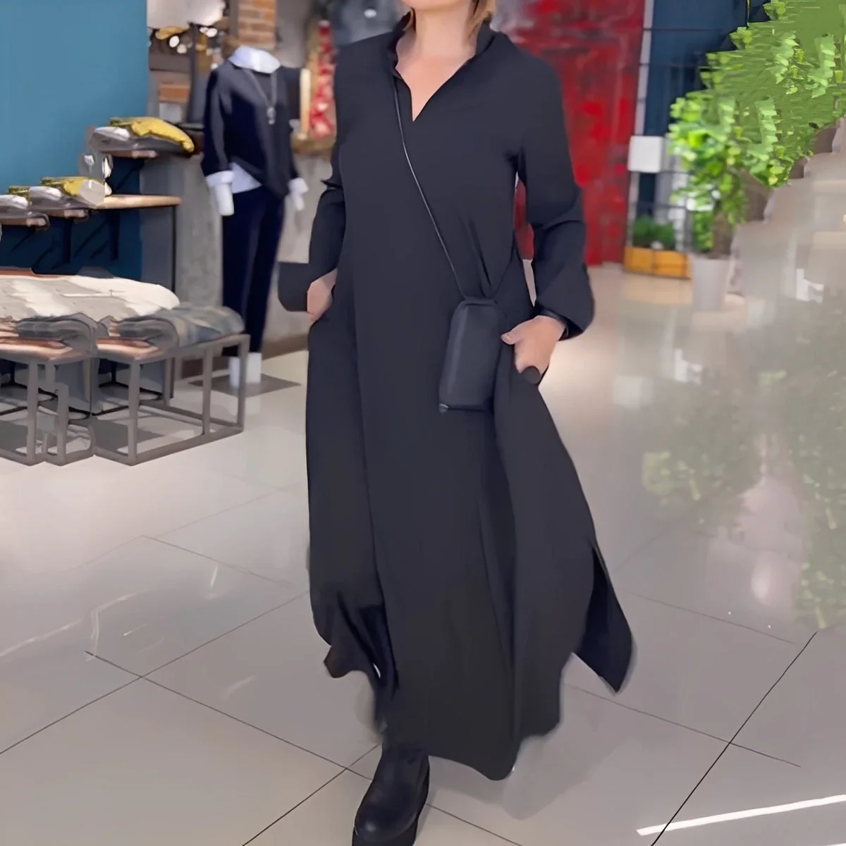 Hélène - Robe large avec fente latérale pour femmes