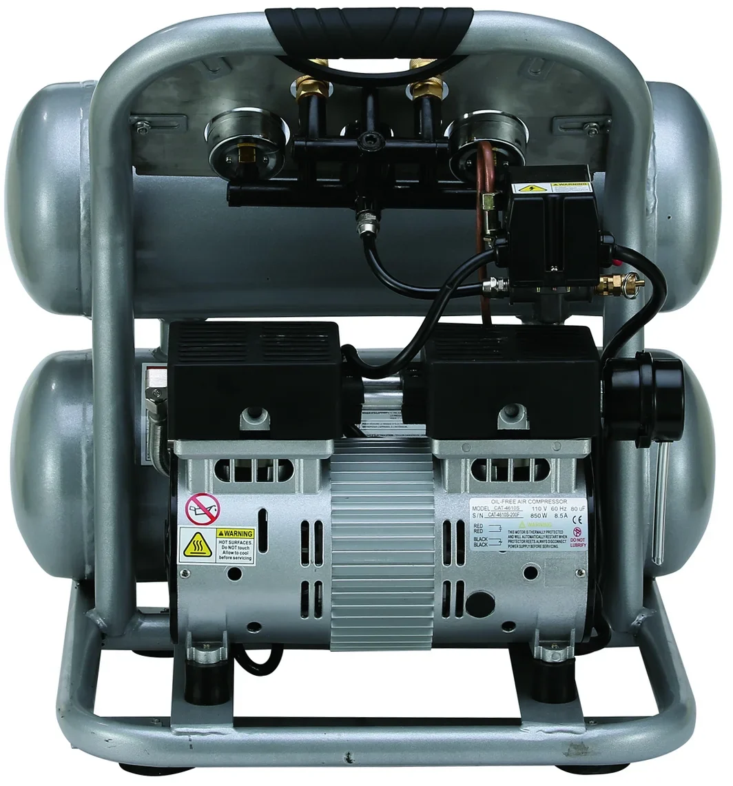 California Air Tools 4610S Ultra Quiet & Oil-Free 1.0 Hp, 4.6 Gal. Steel Twin Tank Air Compressor