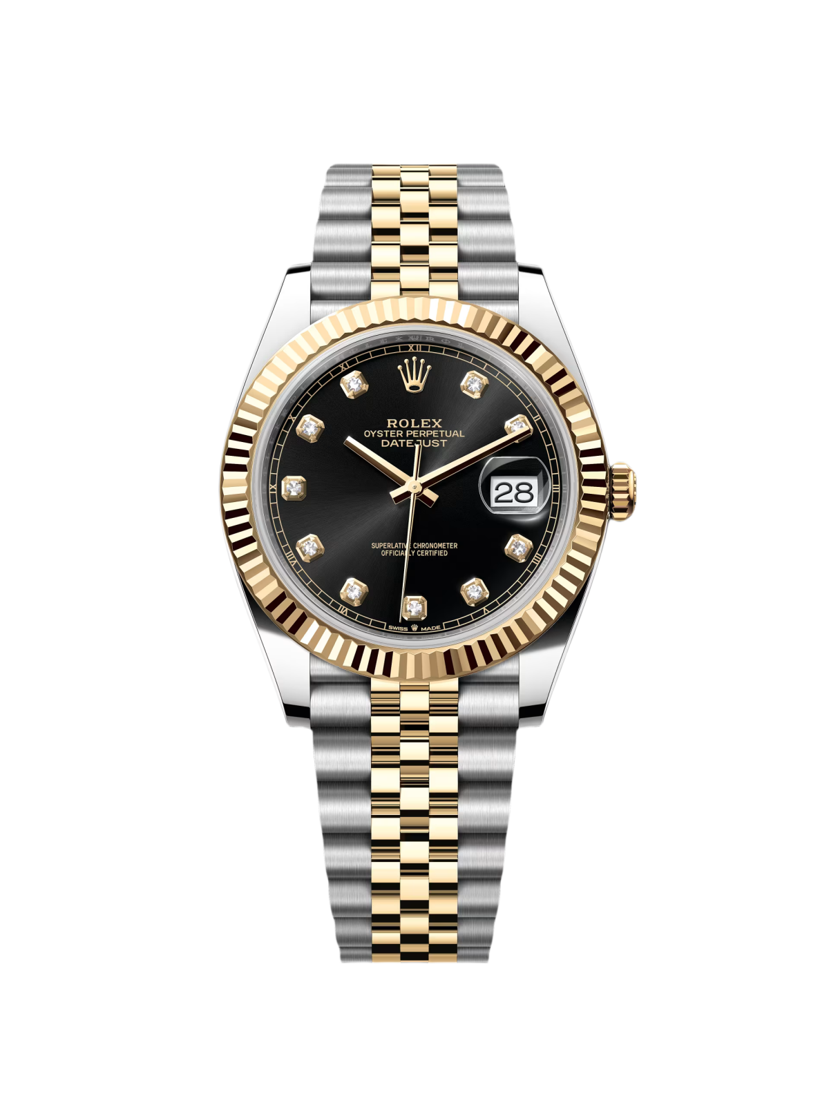 【Super Clone】RLX  Datejust 41mm 126333 Black Diamond Jubilee Steel and Yellow Gold Men’s Watch
