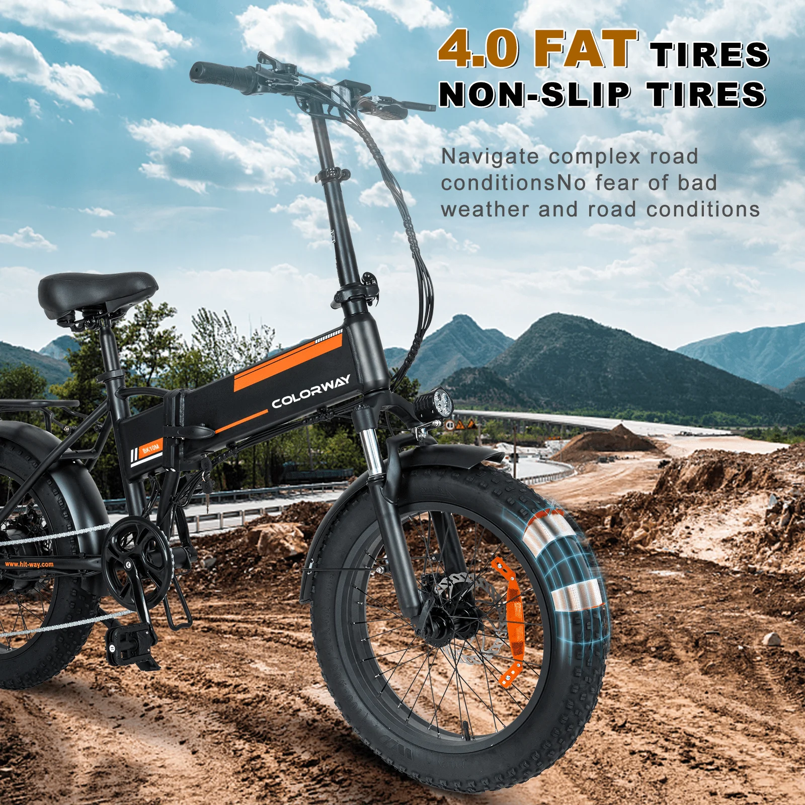 COLORWAY 750W Electric Bike for Adults , 20X4 0" Electric Bicycles with 36V/12AH Removable Battery E Bikes Image 4