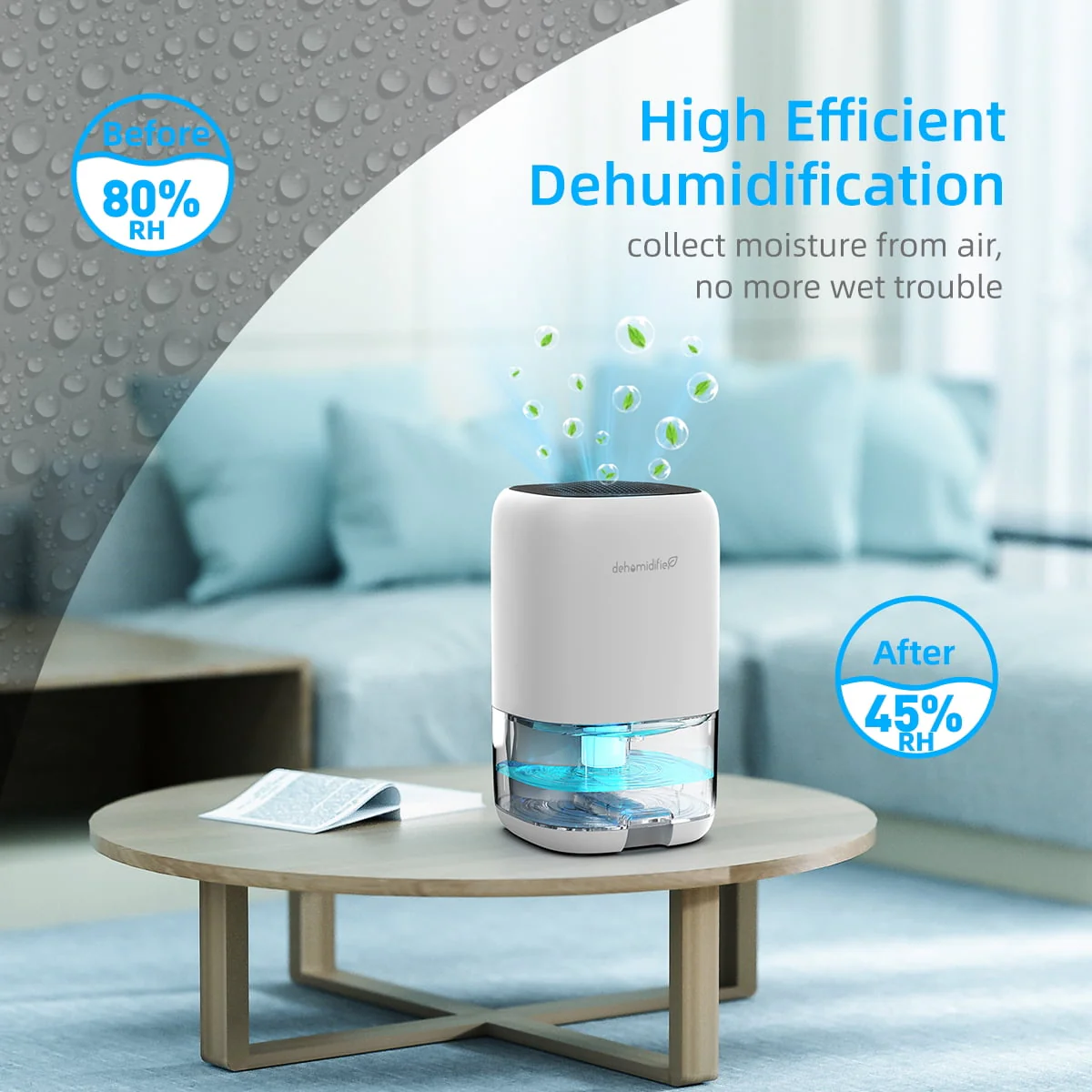 Dehumidifier Portable and Ultra Quiet with Automatic Defrosting for Home 1000ML(2200 Cubic Feet) - Image 8
