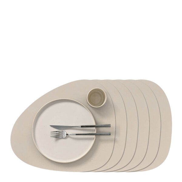Nupo Curve bordbrikke 37x44 cm 6 stk Oyster White