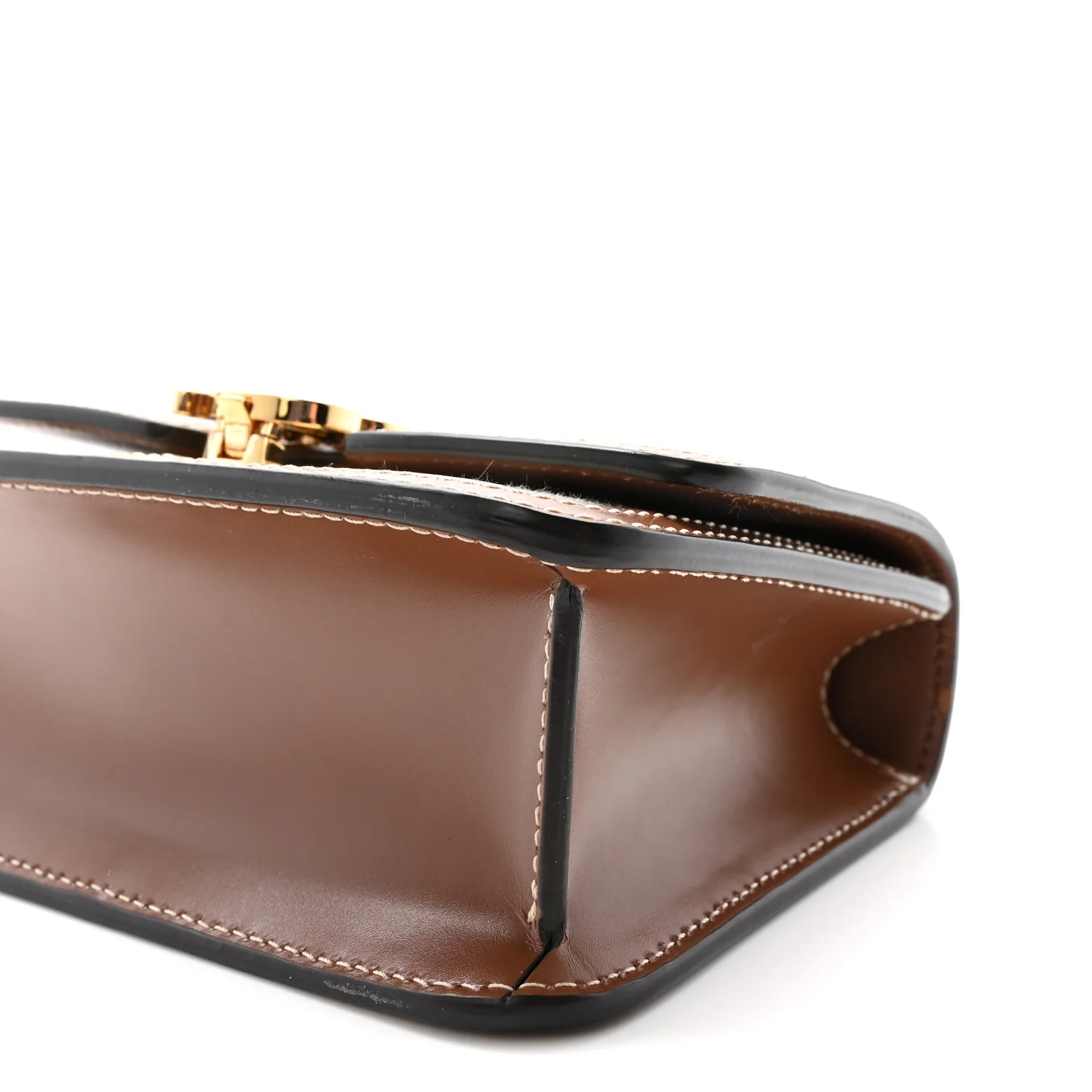 Canvas Calfskin Mini TB Bag Natural Malt Brown