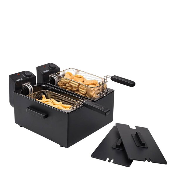 Frityrkoker dobbel 2x3L 1800W svart