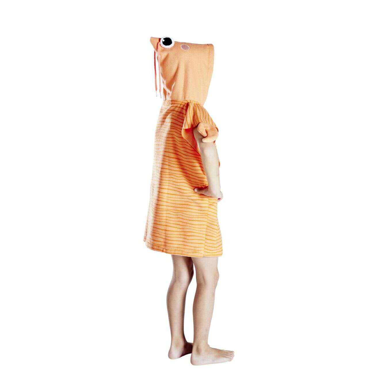 Poncho de bain enfant crevette rayures orange Taille unique 50x76cm