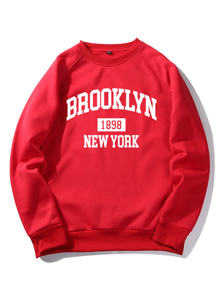 Sweat-shirt à manches raglan imprimé Brooklyn New York