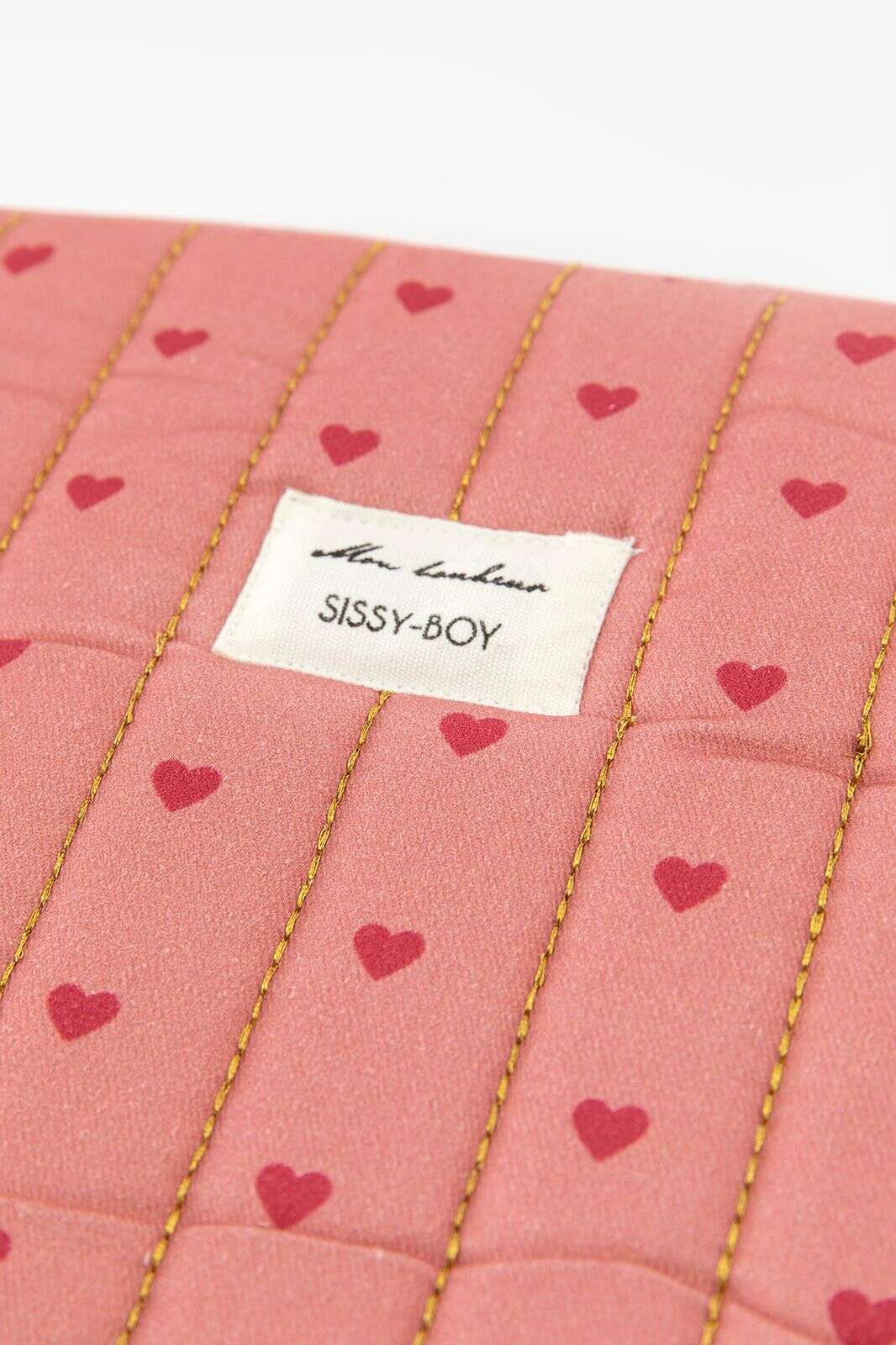 Roze laptophoes met hartjesprint