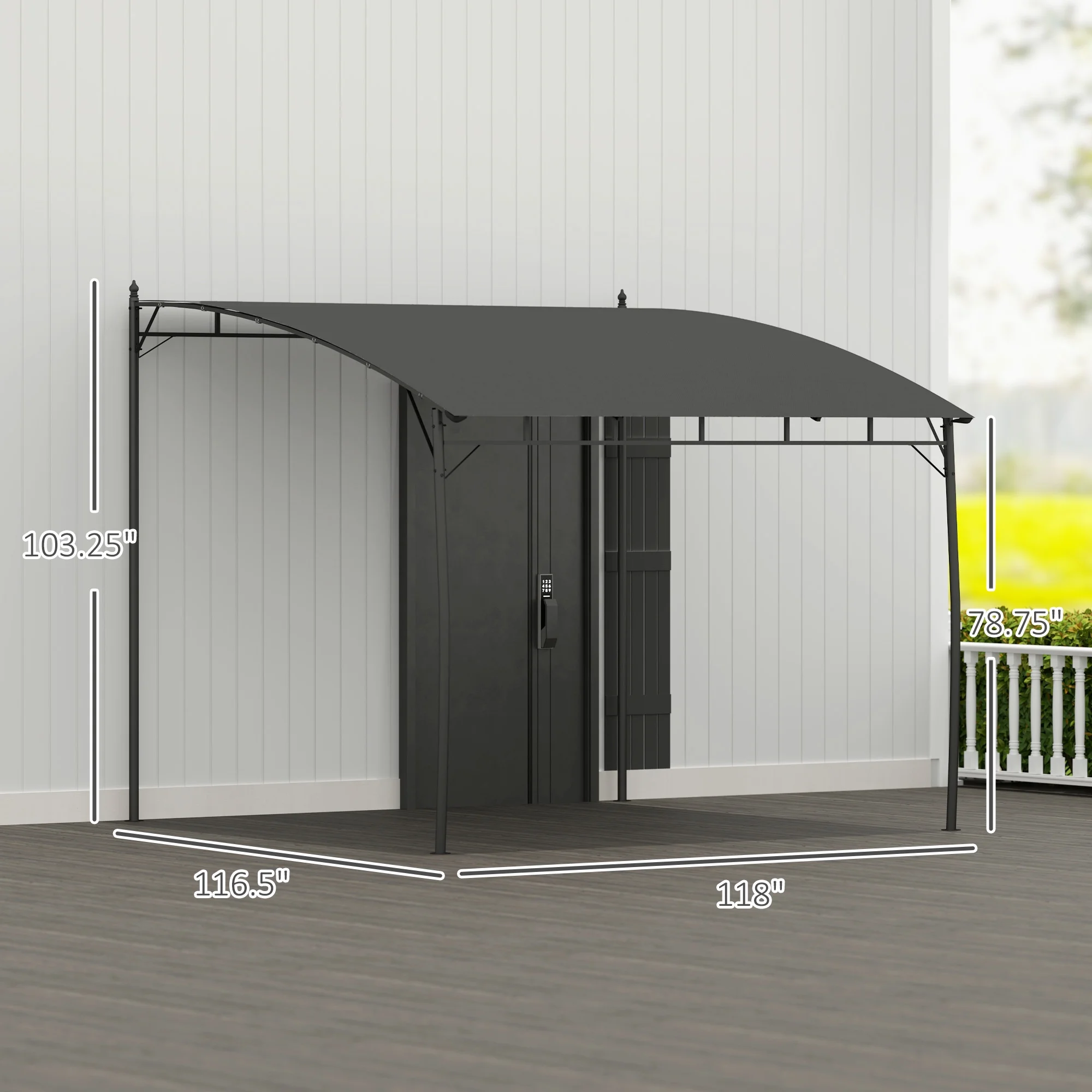 10' x 10' Pergola with UV-Resistant Canopy, Outdoor Sun Shade Shelter for Porch, Patio, Deck, Backyard, Charcoal Gray - Image 7