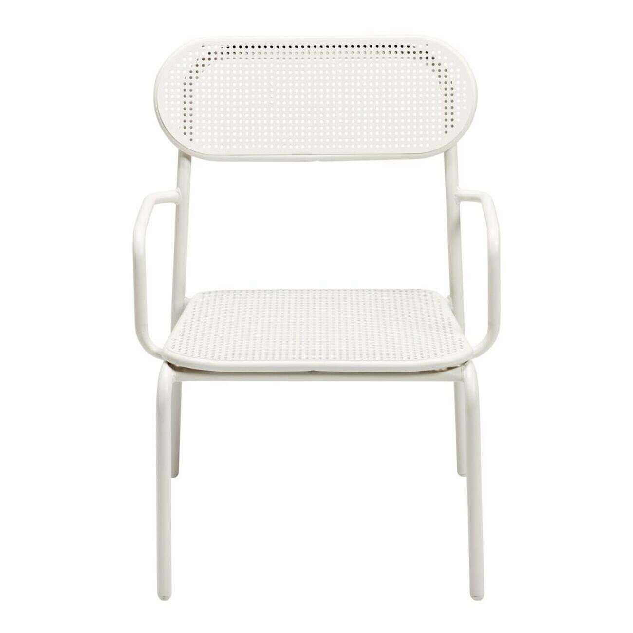 Chaise de jardin basse Faro métal gris clair 56,5x55xh75cm