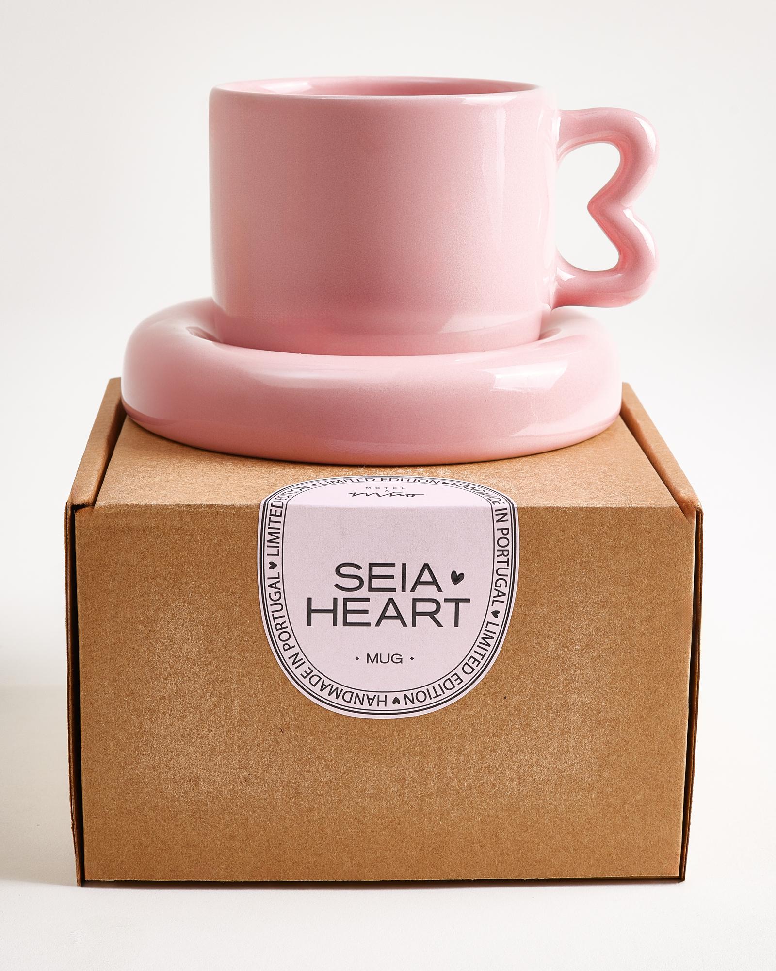 SEIA - MUG & SAUCER HEART PINK
