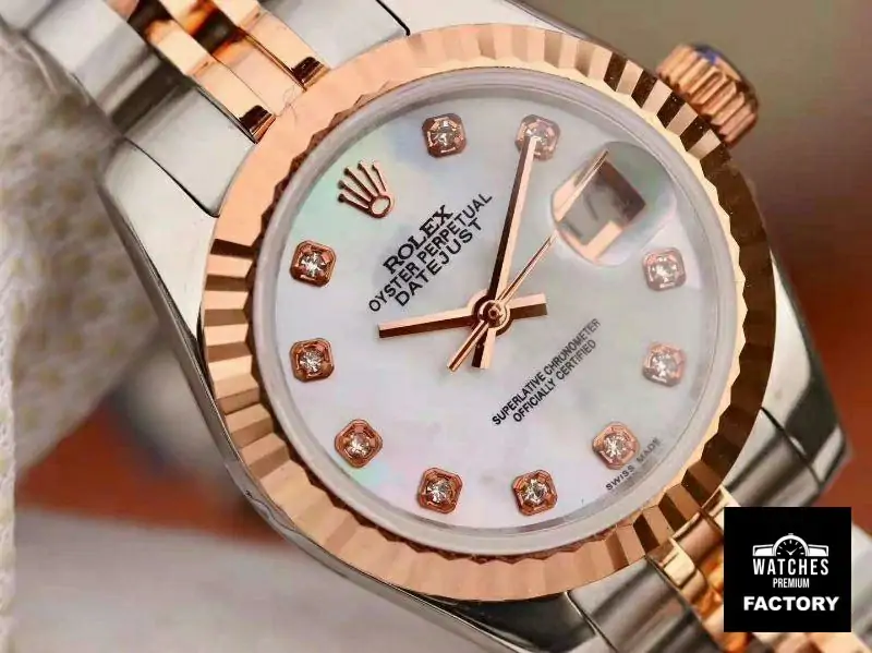 Rolex Lady Datejust Rose Gold 28MM White Enamel Dial