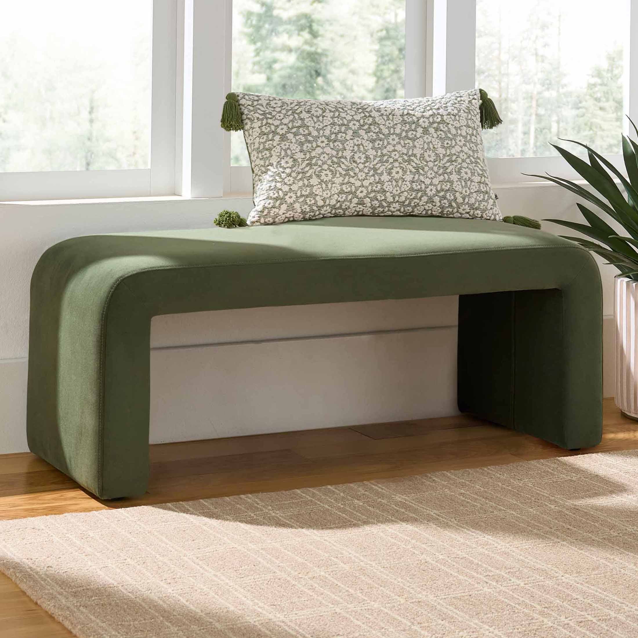 Better Homes & Gardens Juliet Velvet Waterfall Bench, Beige