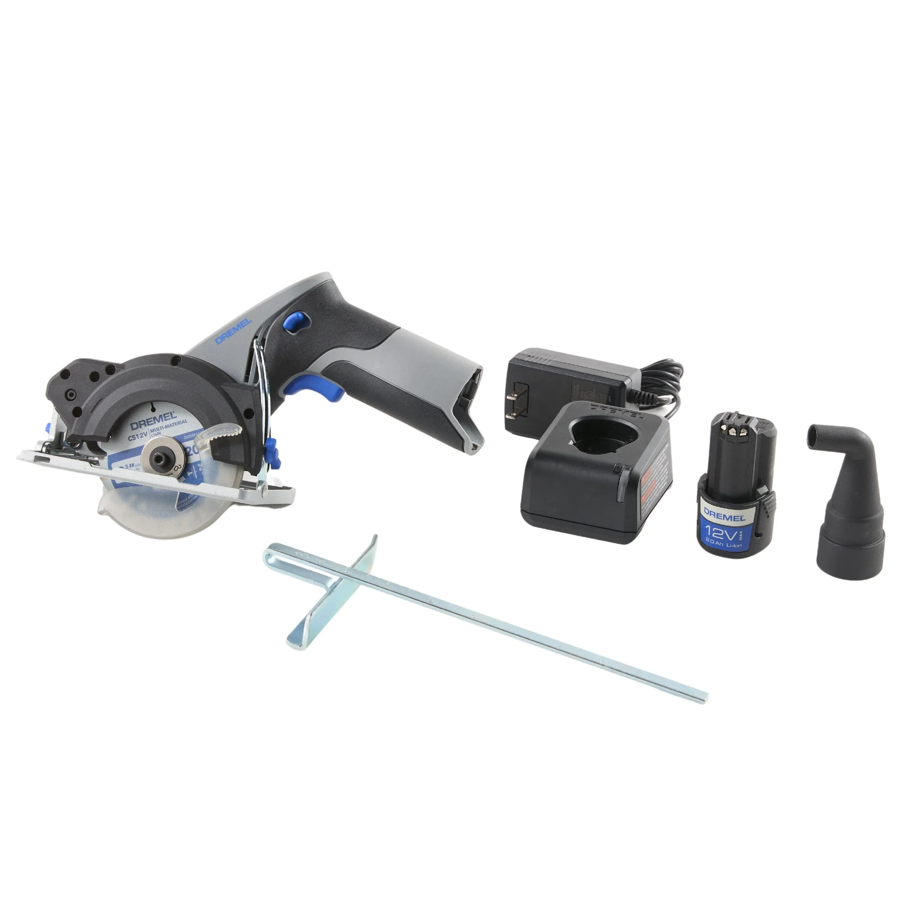 Dremel Blueprint 12V Compact Circular Saw with Integrated Laser Guide, 2Ah Li-Ion Battery and 3 3/8Multi Material Blade (CS12V-S1)